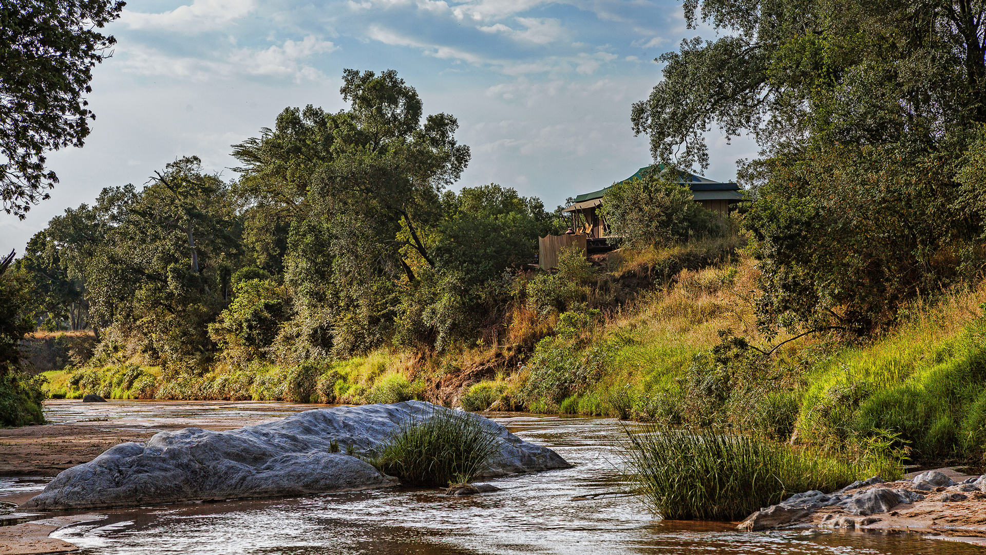  Africa, Kenya, Sand river Masai Mara, View from river