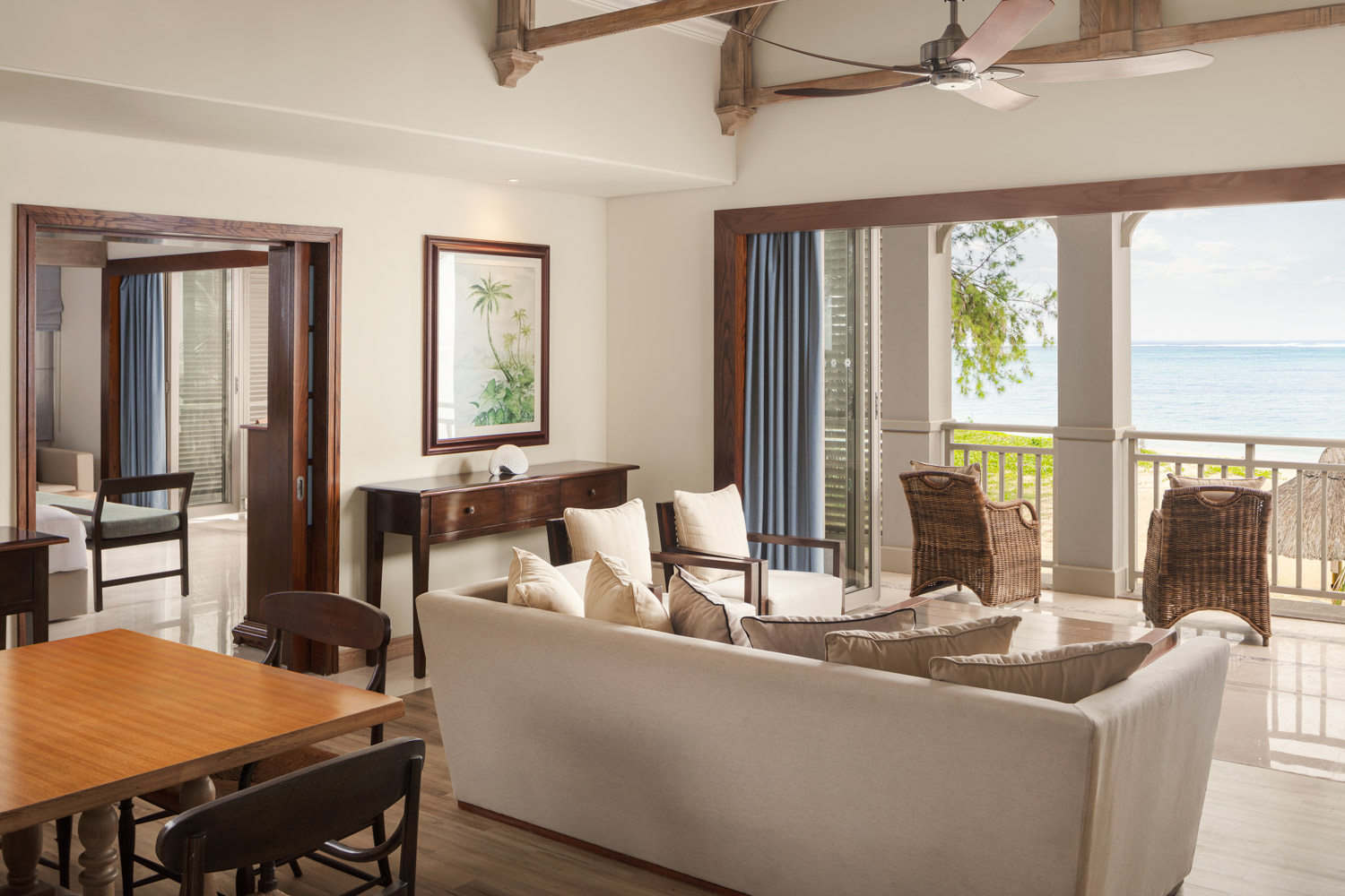 Indian Ocean, Mauritius, The St. Regis Le Morne, balcony suite lounge area