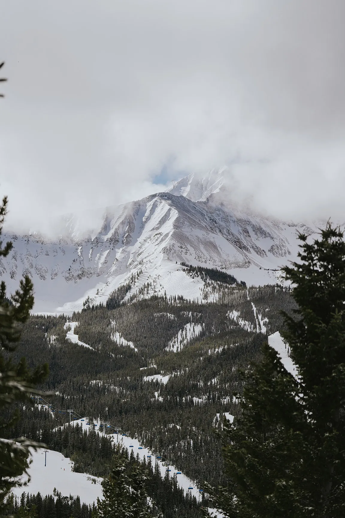 snowy mountain landscape visible from On&Only Moonlight Basin in Montana, USA