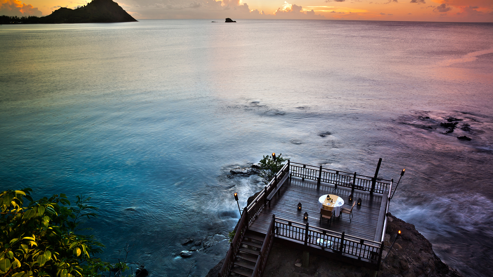 Rock Maison At Sunset