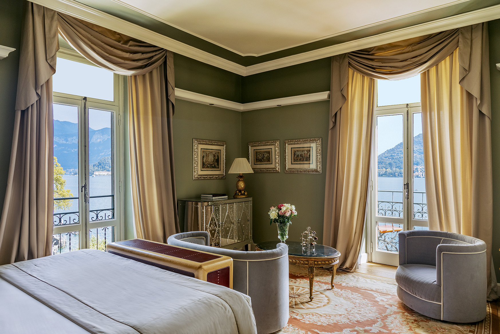 Europe, Italy, Italian Lakes, Lake Como, Grand Hotel Tremezzo, Lake View Deluxe Room