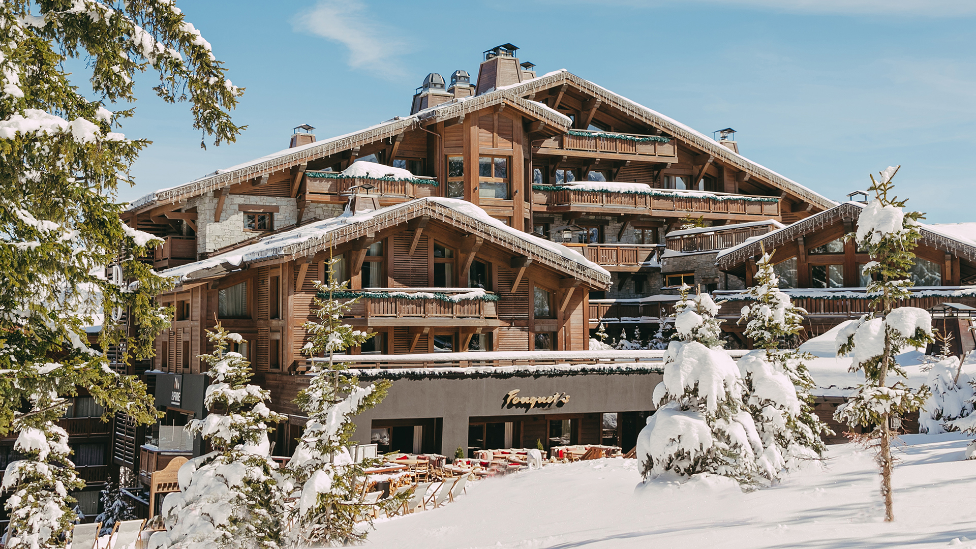 Europe Ski, France, Hôtel Barrière Les Neiges, Courchevel, Exterior day