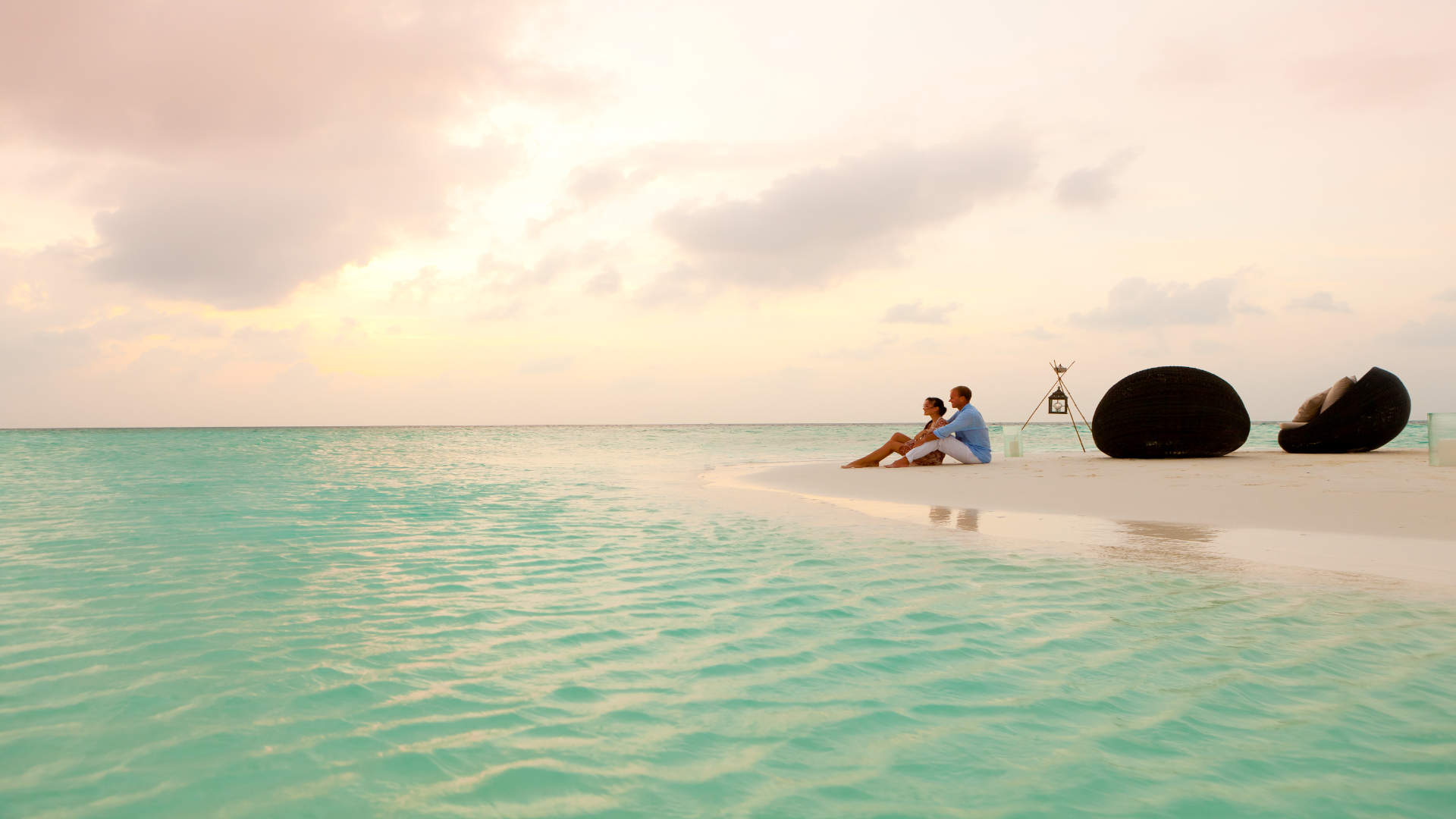 two people on a beach