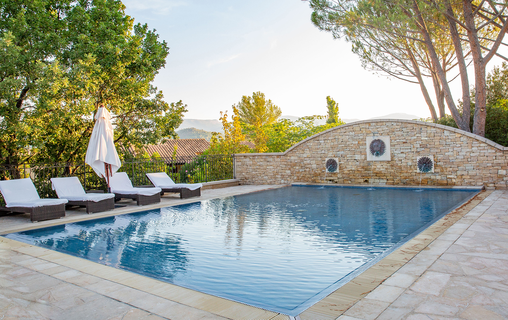 Europe, France, Terre Blanche Hotel Spa Golf Resort, Pool and loungers