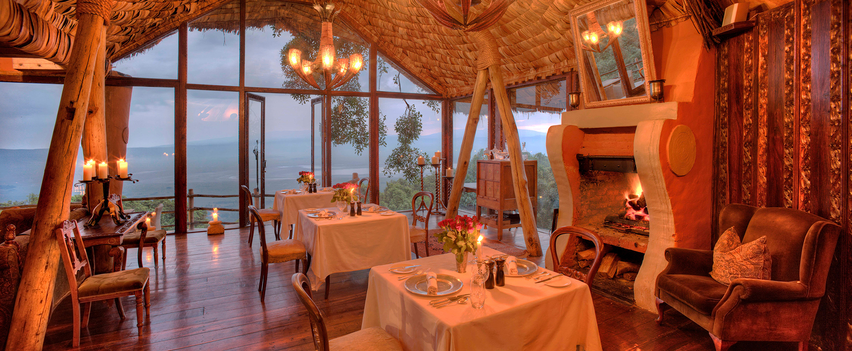 Africa, Tanzania, andBeyond Ngorongoro Crater Lodge, Dining area