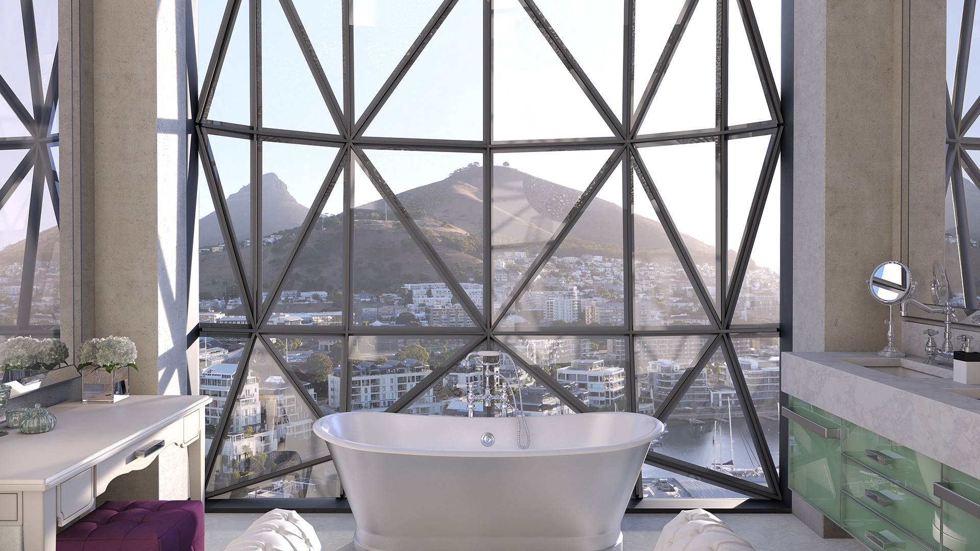  Africa, Cape Town, The Silo, Deluxe Superior Room bathroom