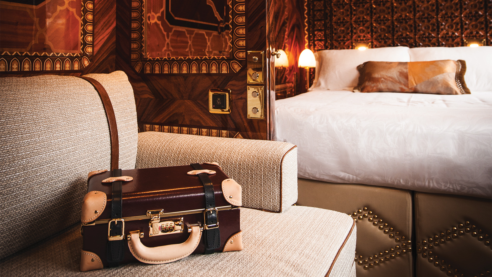 A bedroom on the Orient Express