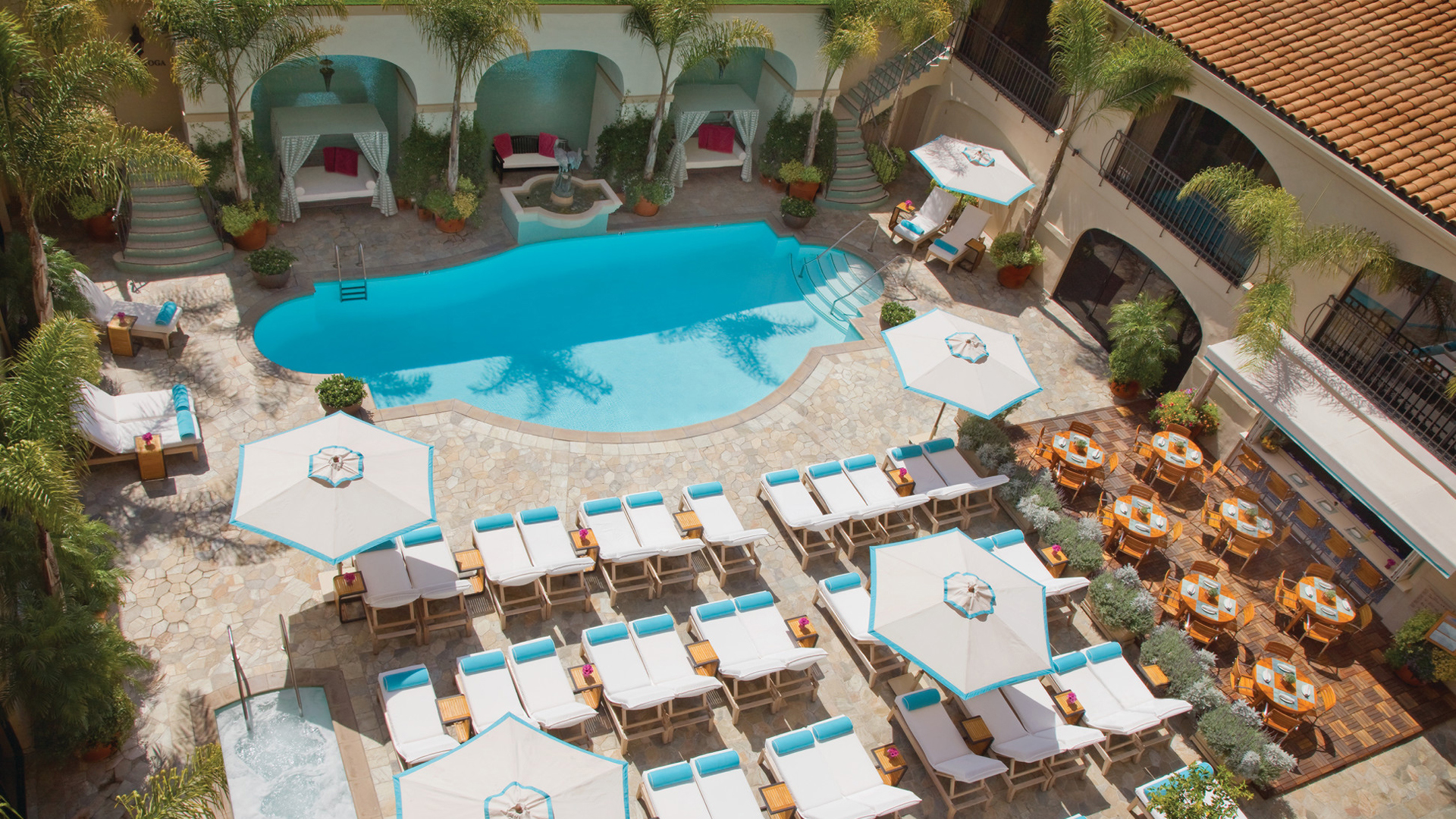  USA, Luxury California Holiday, Beverly Wilshire Hotel, Pool