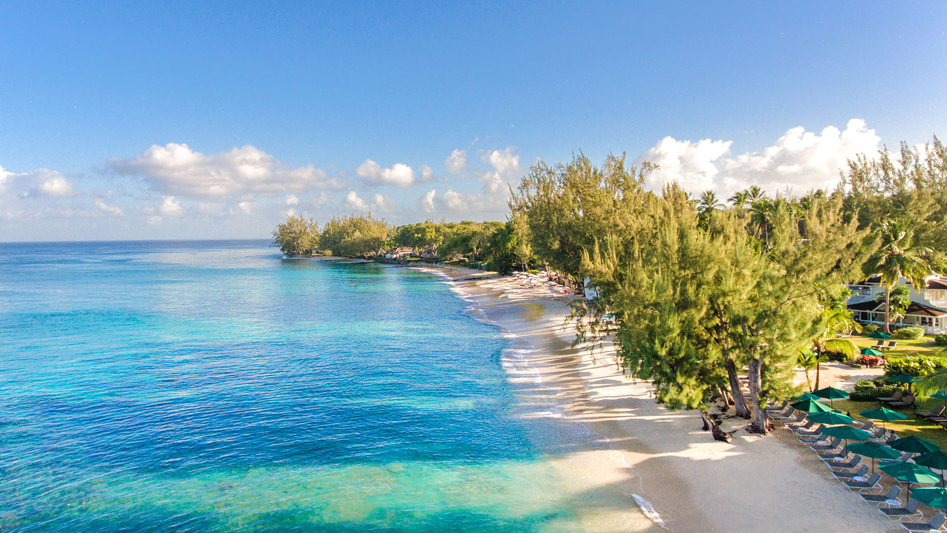 The shoreline outside Coral Reef Club in Barbados