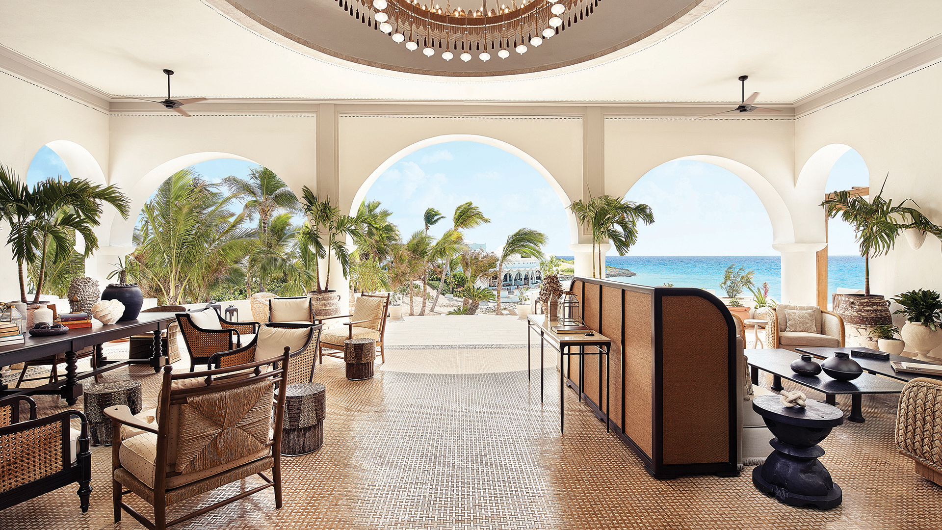 Caribbean, Anguilla, Cap Juluca A Belmond Hotel Anguilla, Lobby