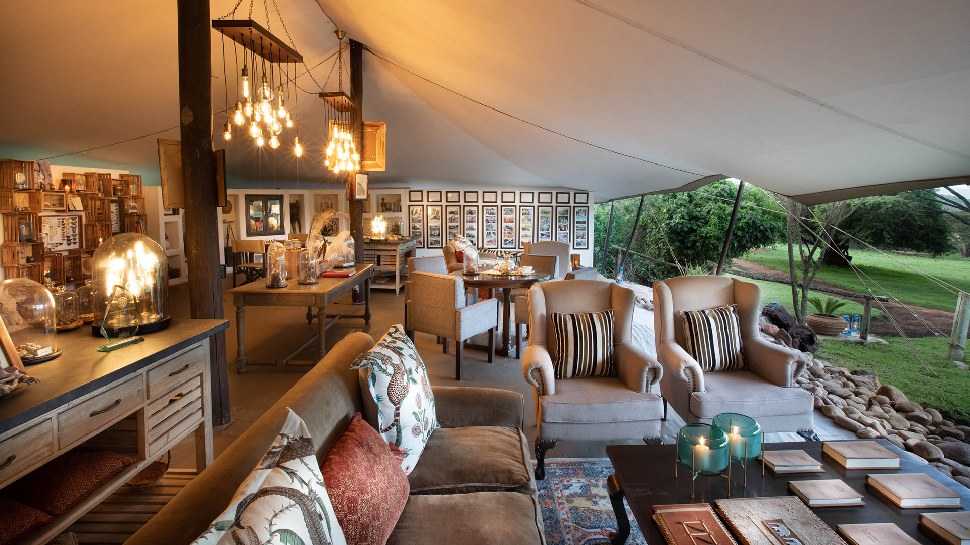  Africa, Kenya, Cottars 1920s Camp, Public Lounge