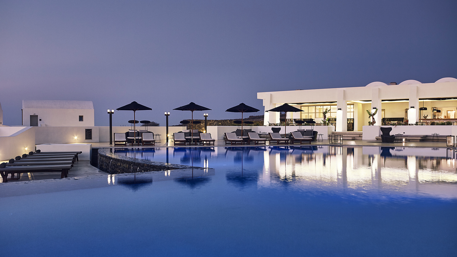 Europe, Greece, Santorini, Santo Pure Oia, Outdoors Main Pool