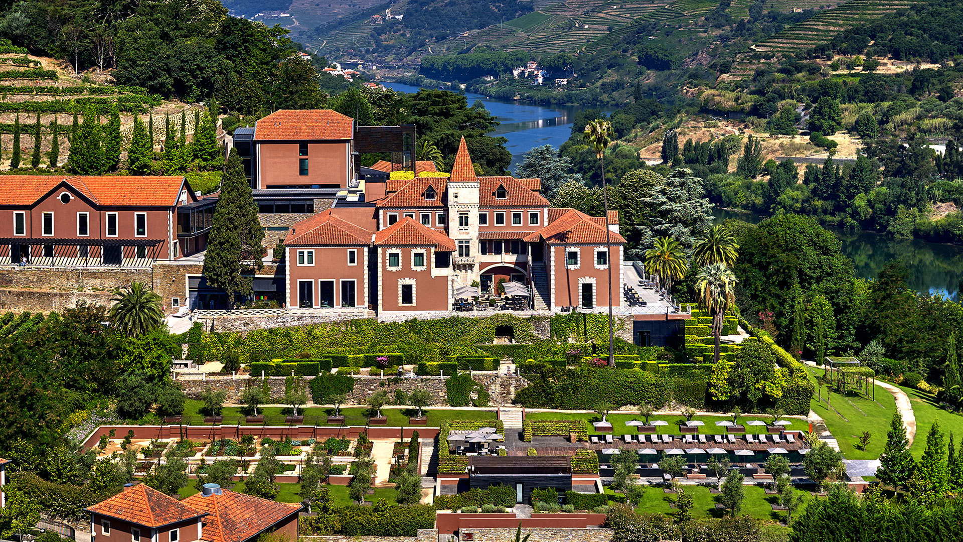 Six Senses Douro Valley, Portugal, Aerial hotel view