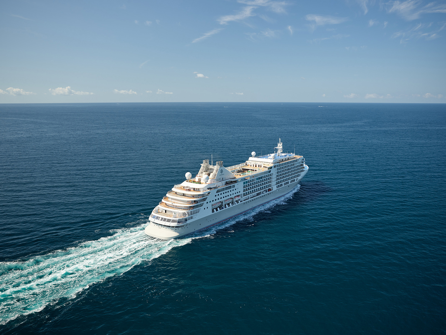 Silversea, Cruises, Aerial of cruise ship