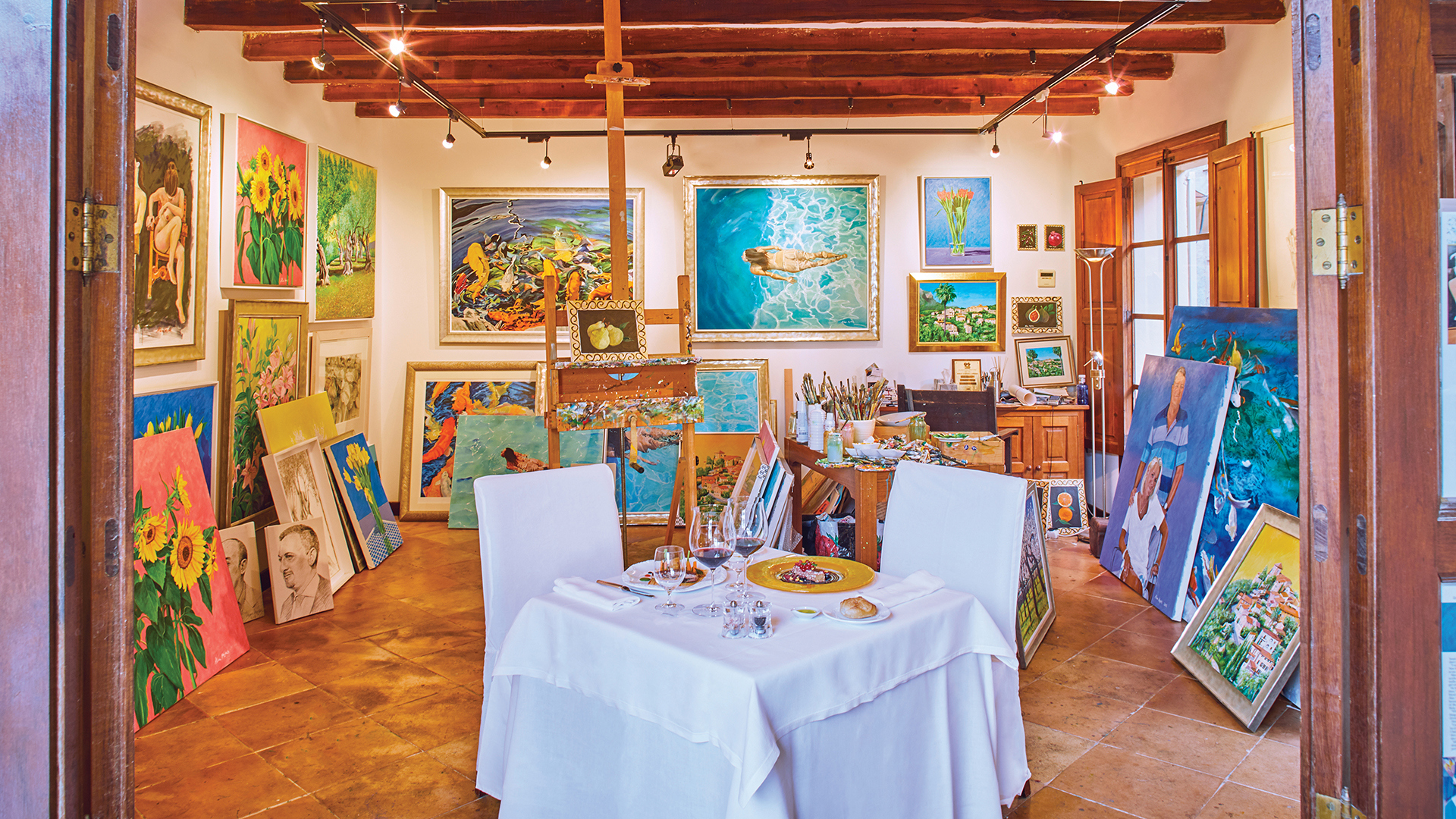 Europe, Spain, Mallorca, La Residencia A Belmond Hotel Mallorca, Studio Dinner