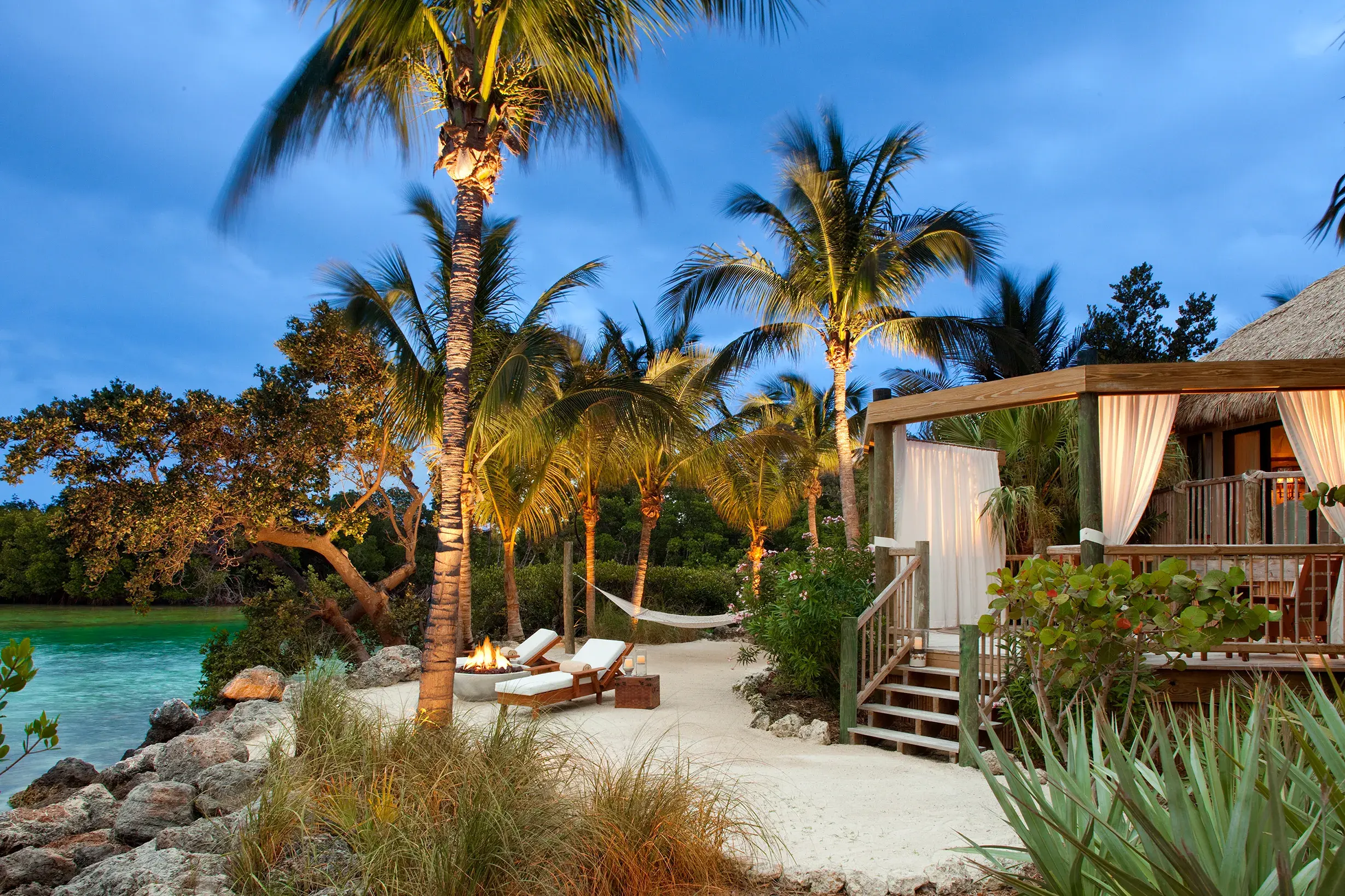 private beach exterior of a suite at Little Palm Island Resort