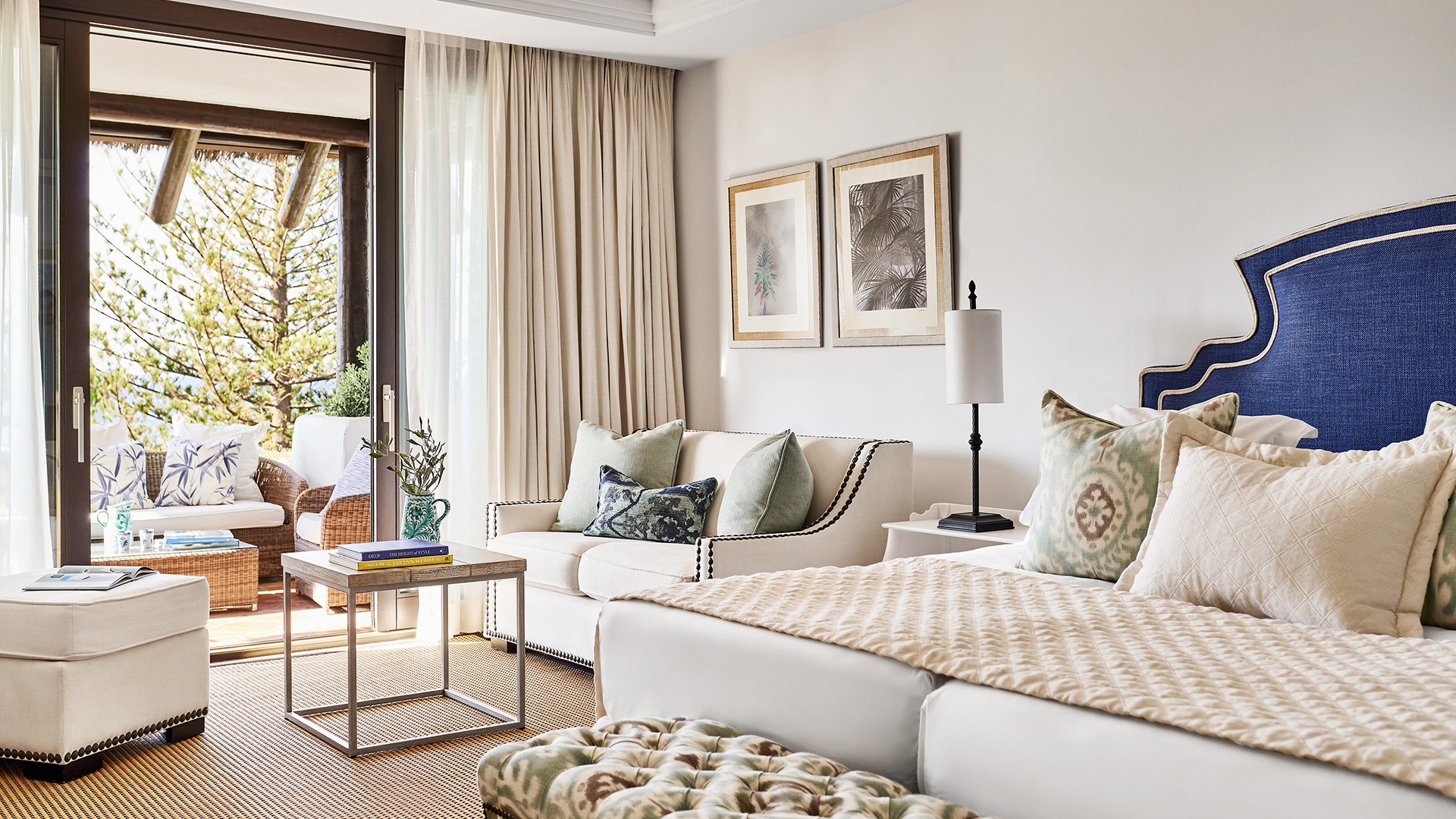 Europe, Spain, Marbella Club Hotel, Deluxe Room with sea views Bedroom