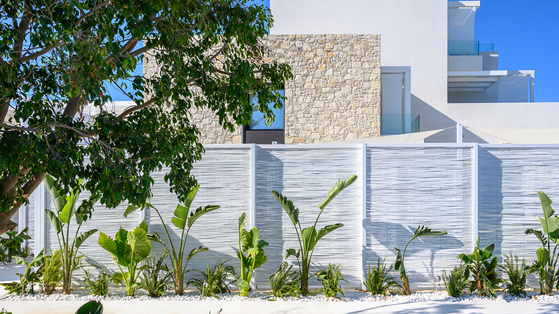 Europe, Greece, Crete, The Island Concept, Plants Path to Pool Bar