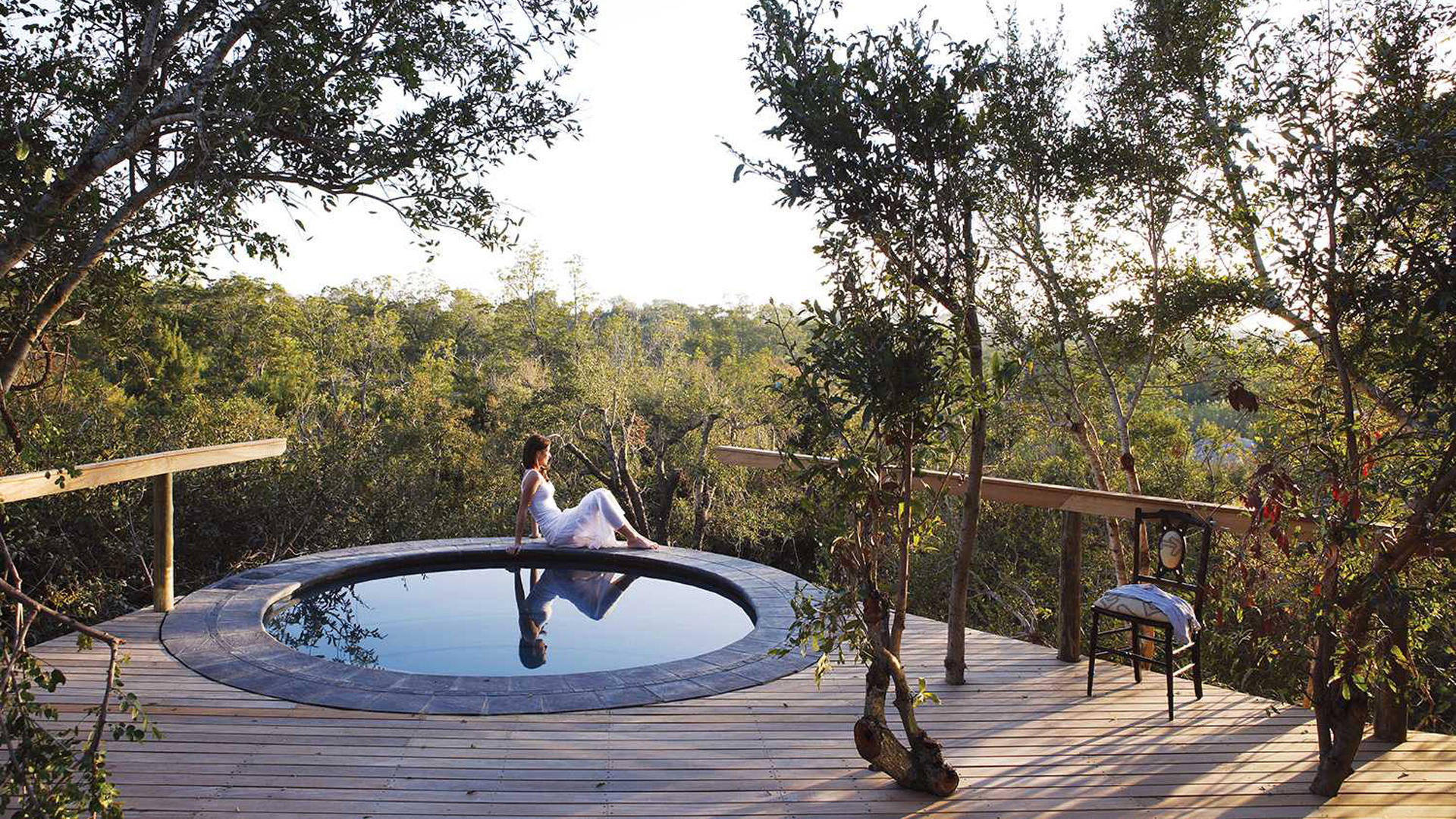 Africa, South Africa, Londolozi Pioneer Camp, Plunge pool