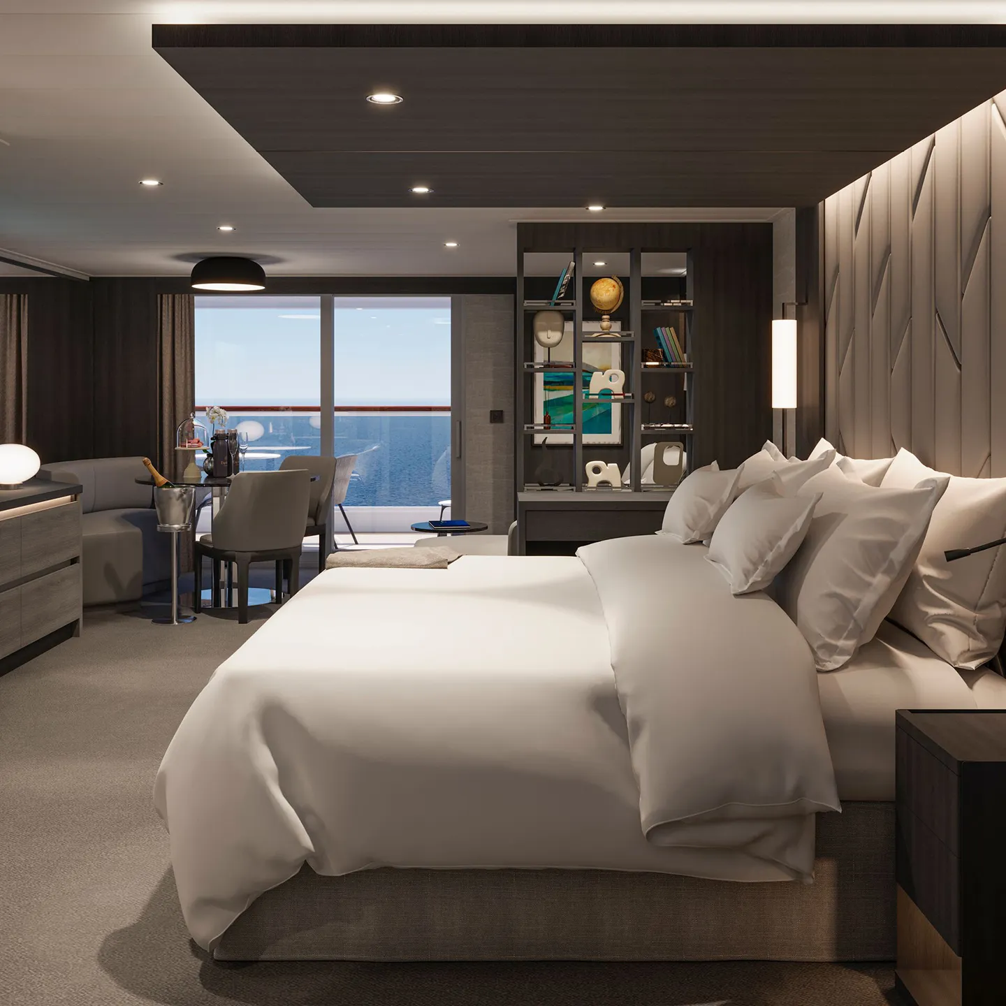 Cruise, Explora Journeys, Explora III cruise ship, suite bedroom