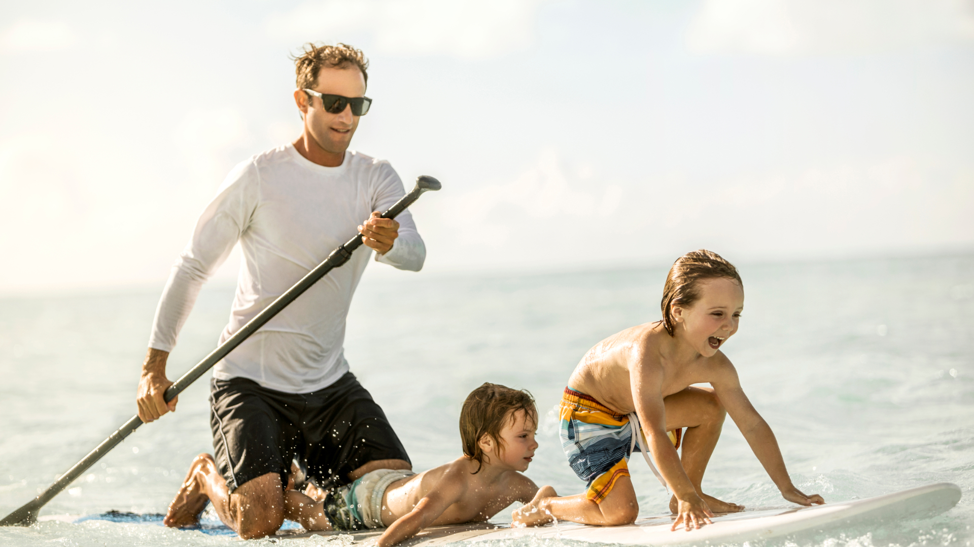 Paddle boarding at Parrot Cay