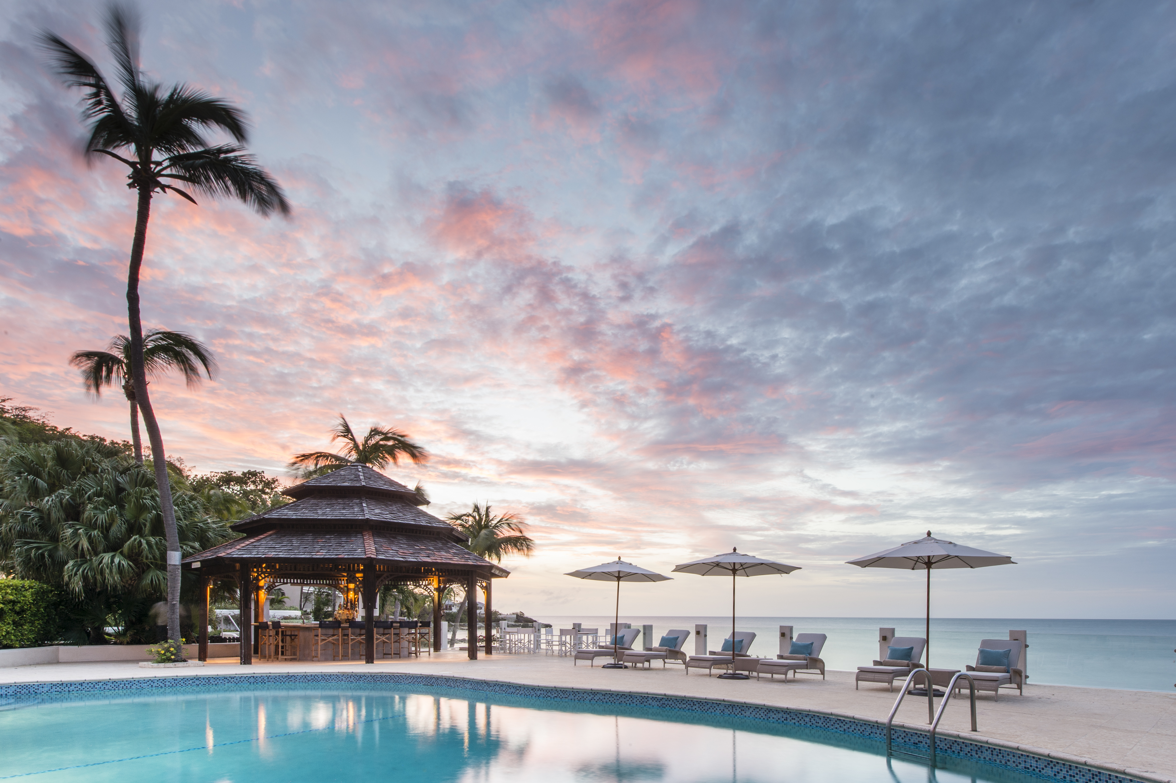 Beach front pool at Blue Waters resort