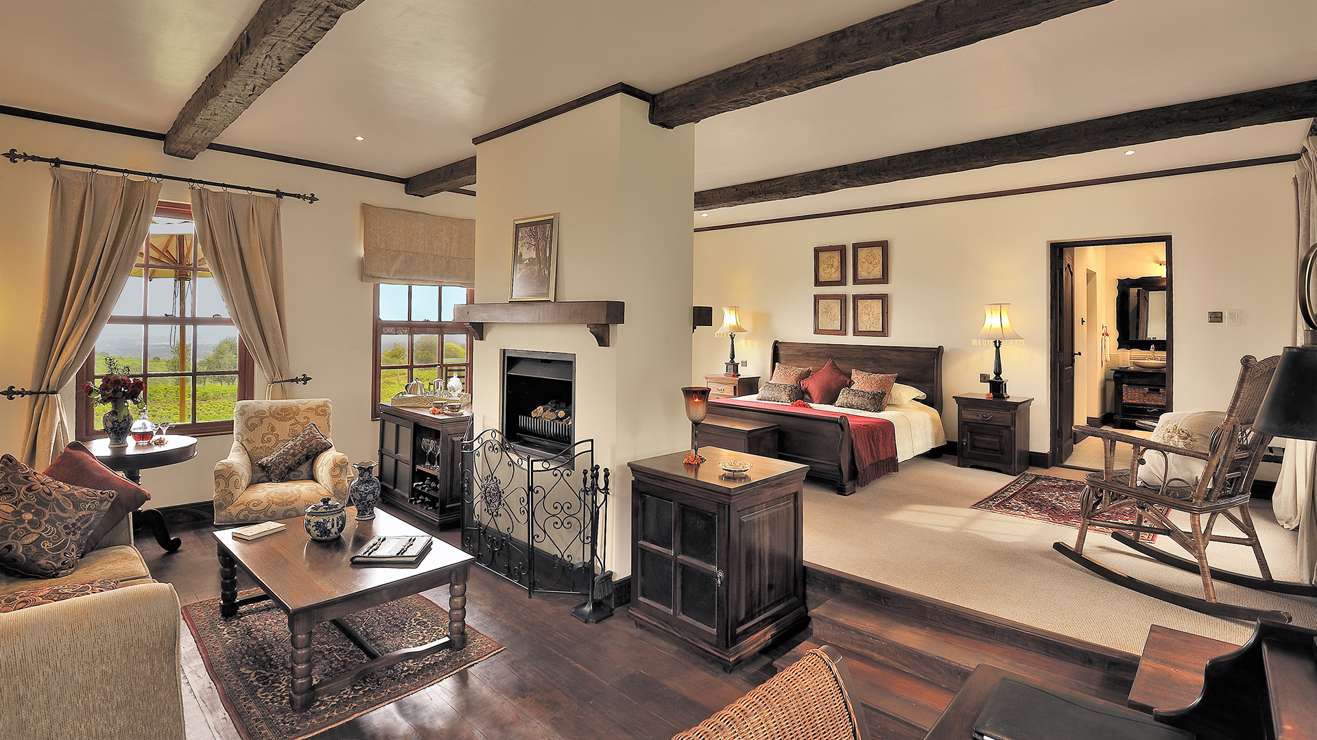  Africa, Luxury Tanzania Holidays, The Manor at Ngorongoro, Cottage Suite Bedroom