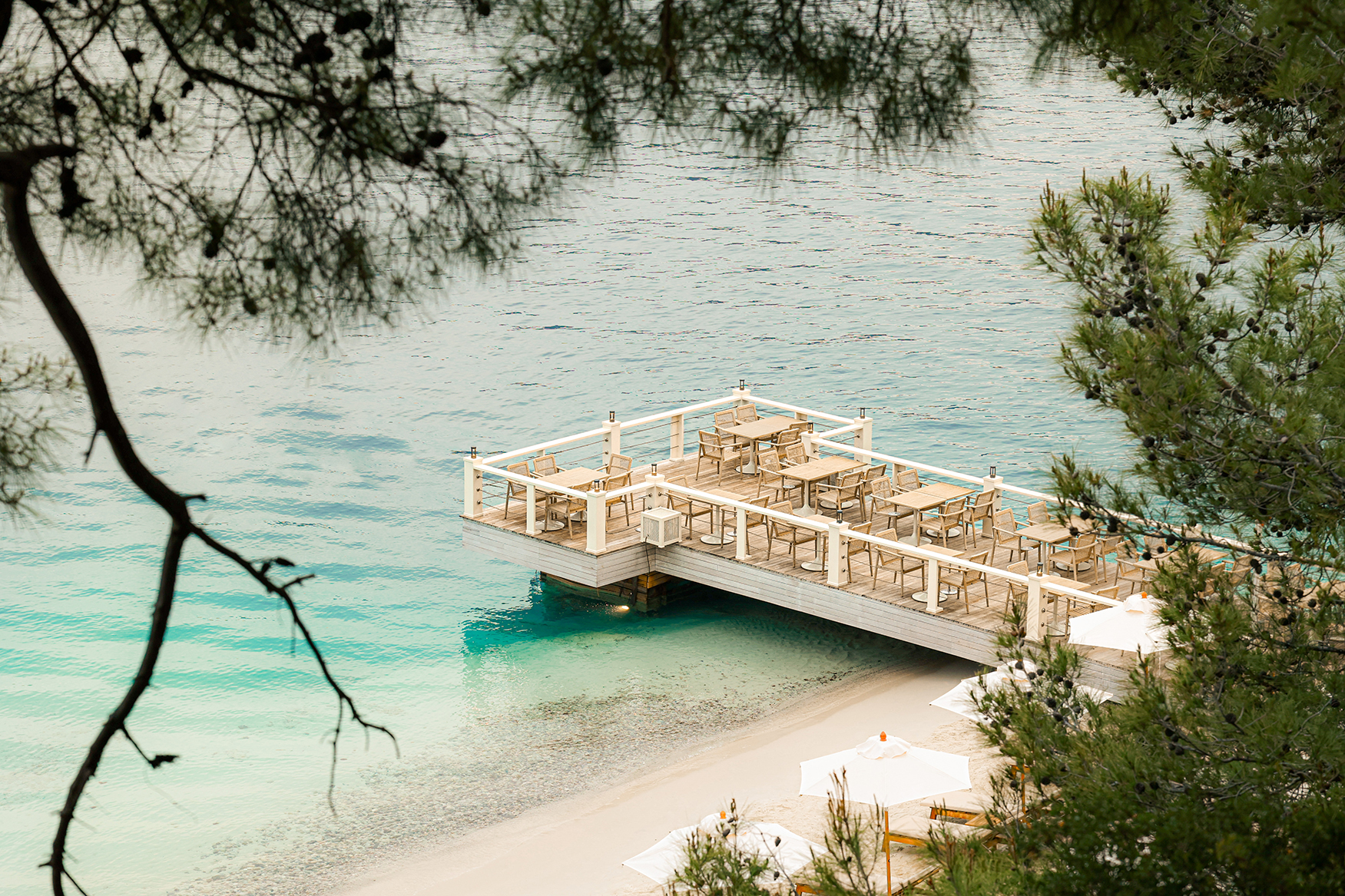Europe, Turkey, D-Resort Gocek, D Breeze restaurant jetty over the beach