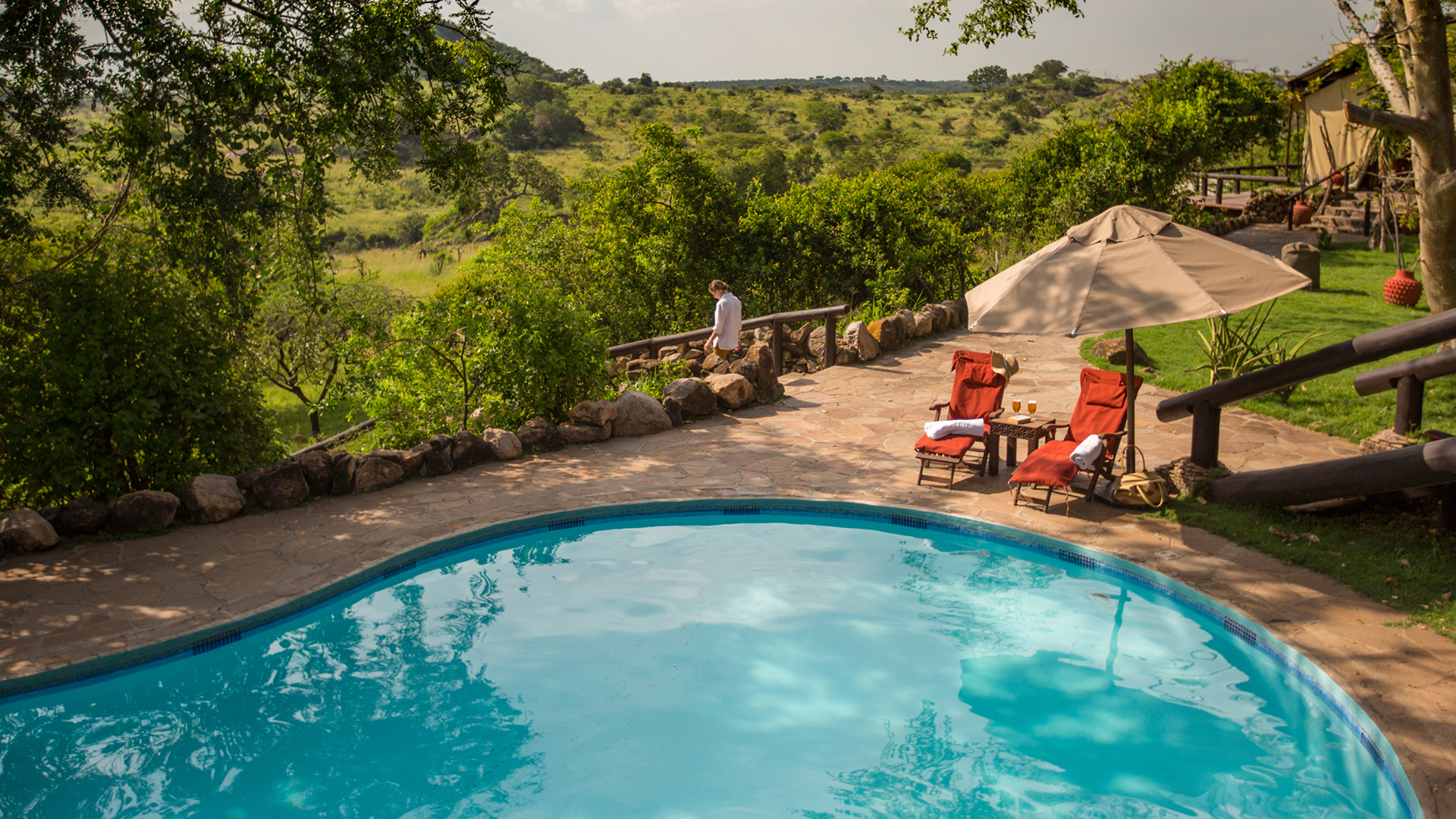  Africa, Tanzania, Serengeti Migration Camp, Pool