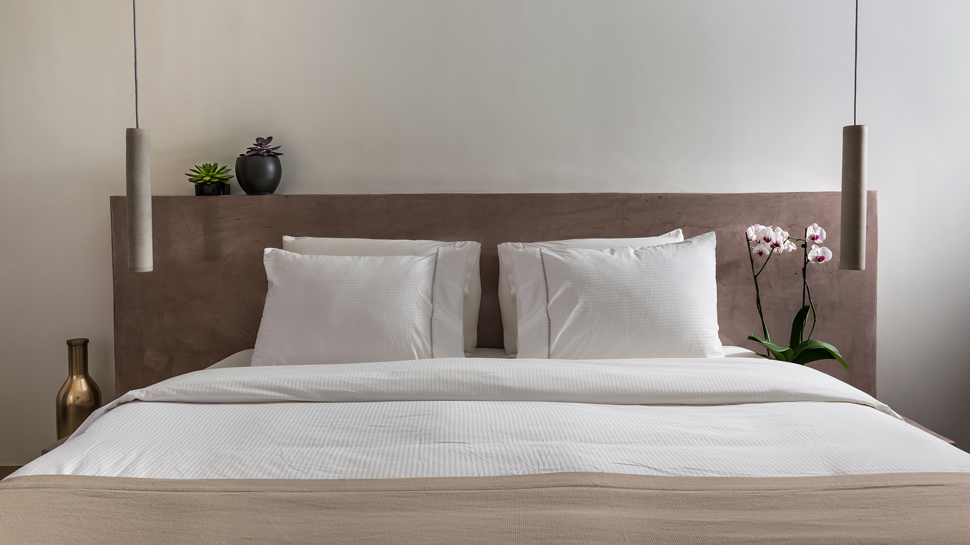 Europe, Greece, Santorini, Andronis Concept Wellness Resort, Two Bed Villa Bedroom