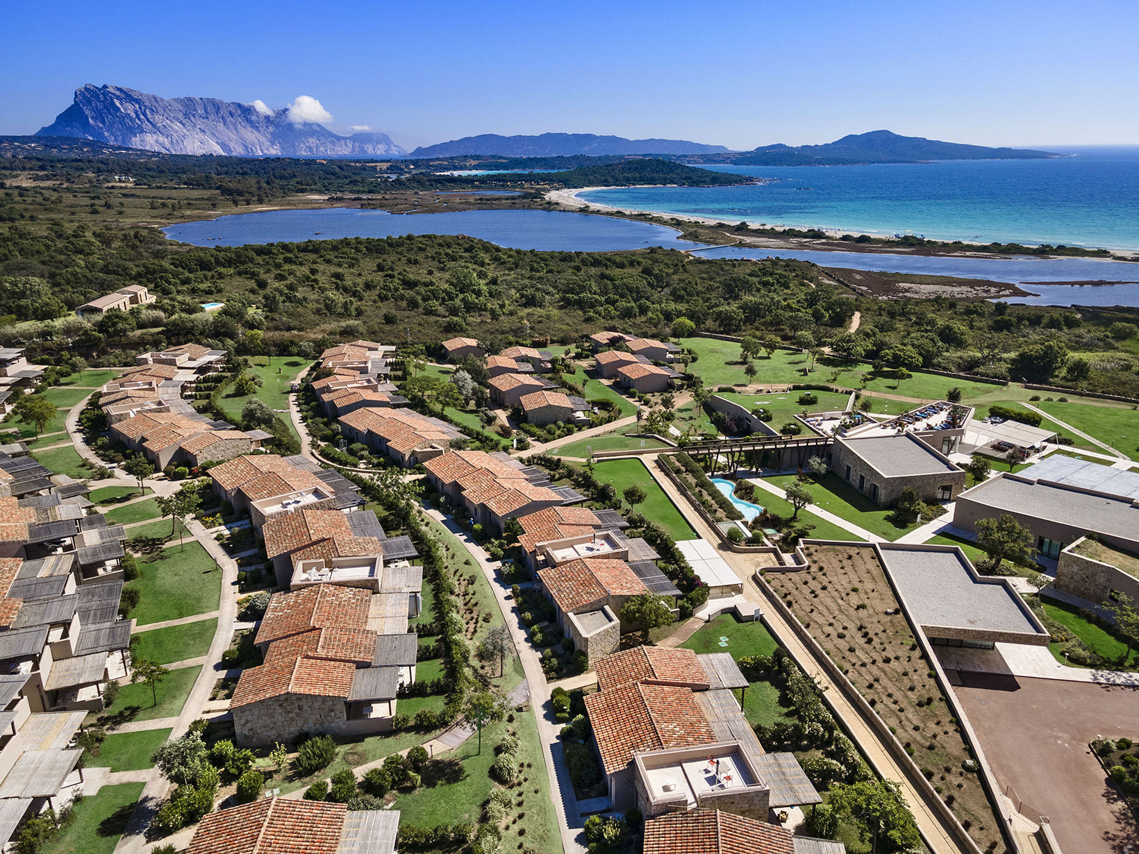Europe, Italy, Sardinia, Baglioni Resort from above