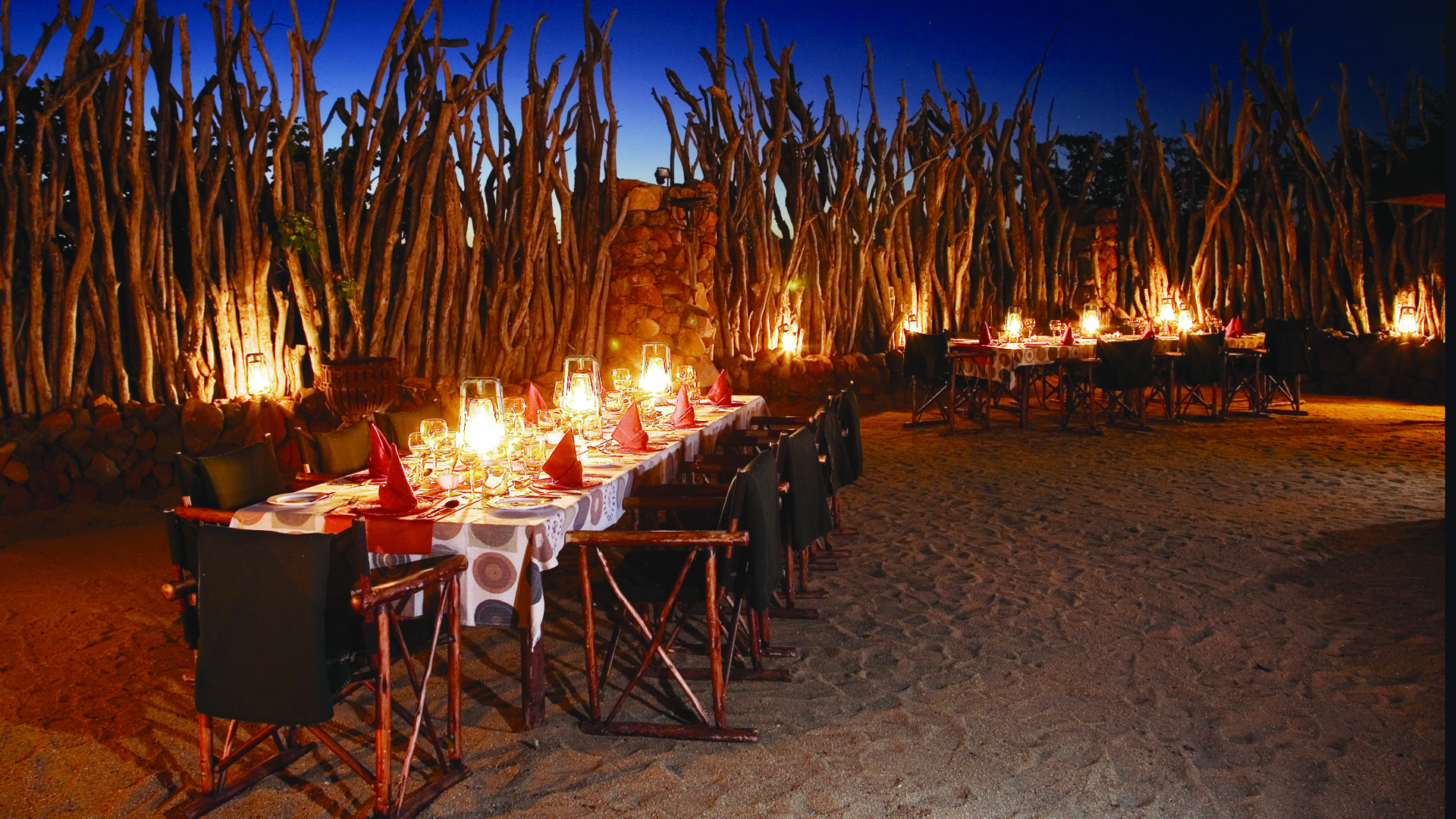 Africa, South Africa, Leopard Hills Private Game Reserve, Boma