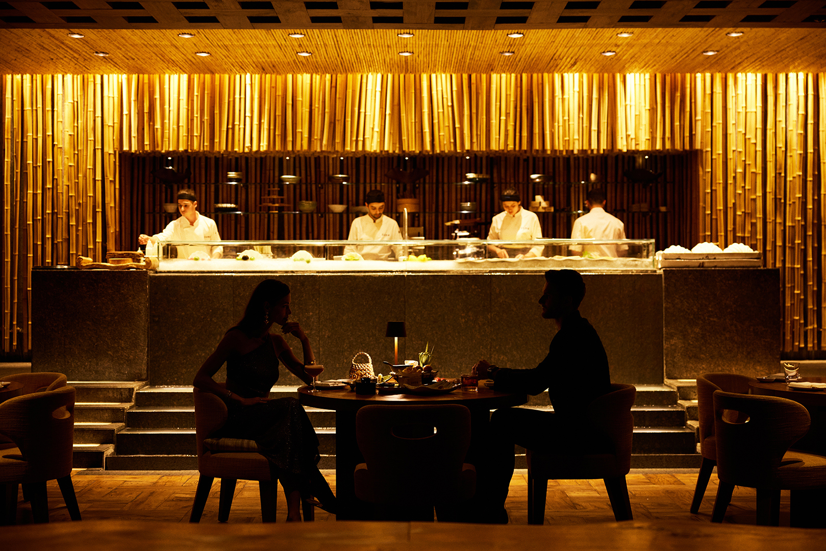 Europe, Turkey, D Maris Bay, Dark restaurant dining