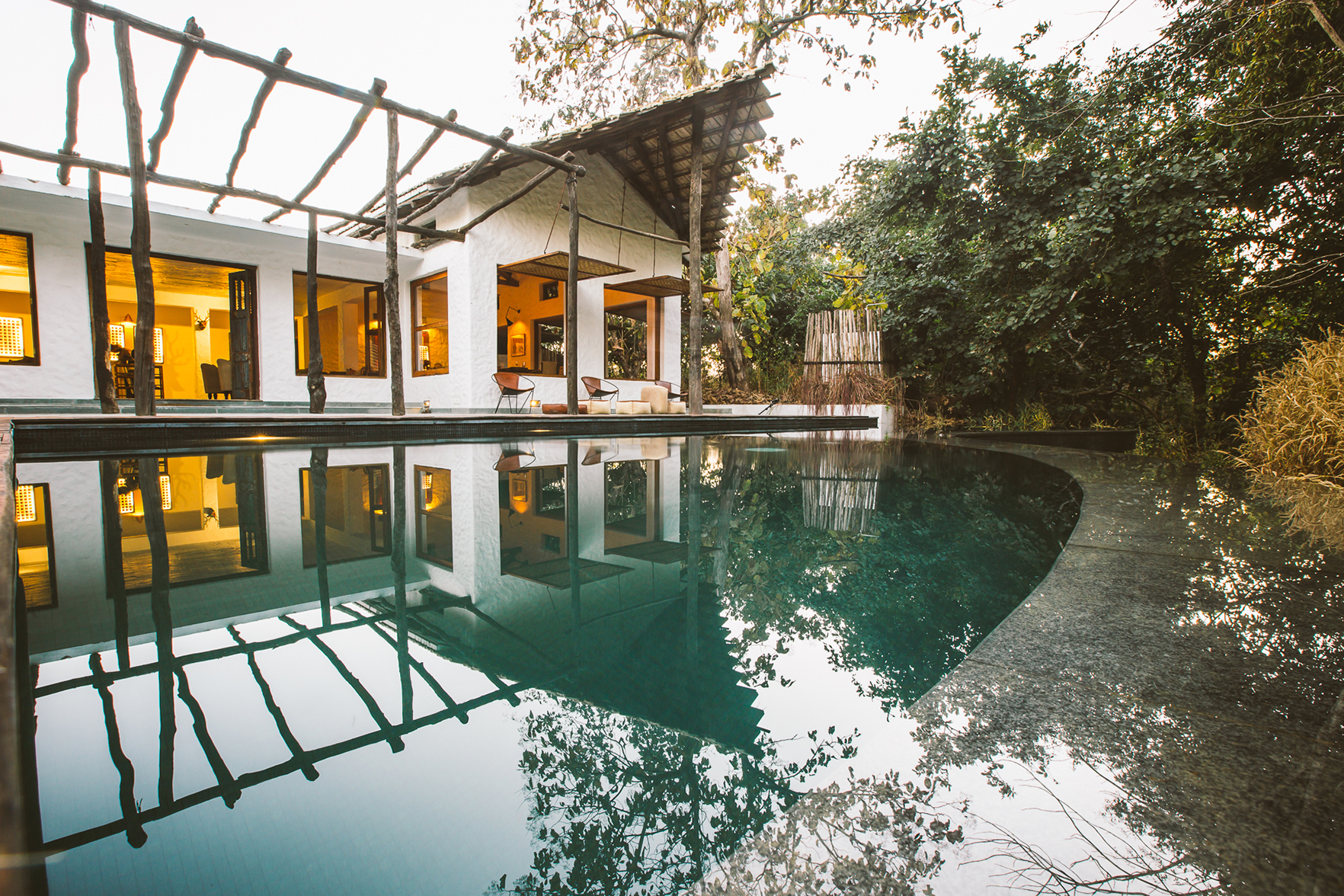 Asia, India, Jamtara Wilderness Camp, outdoor pool