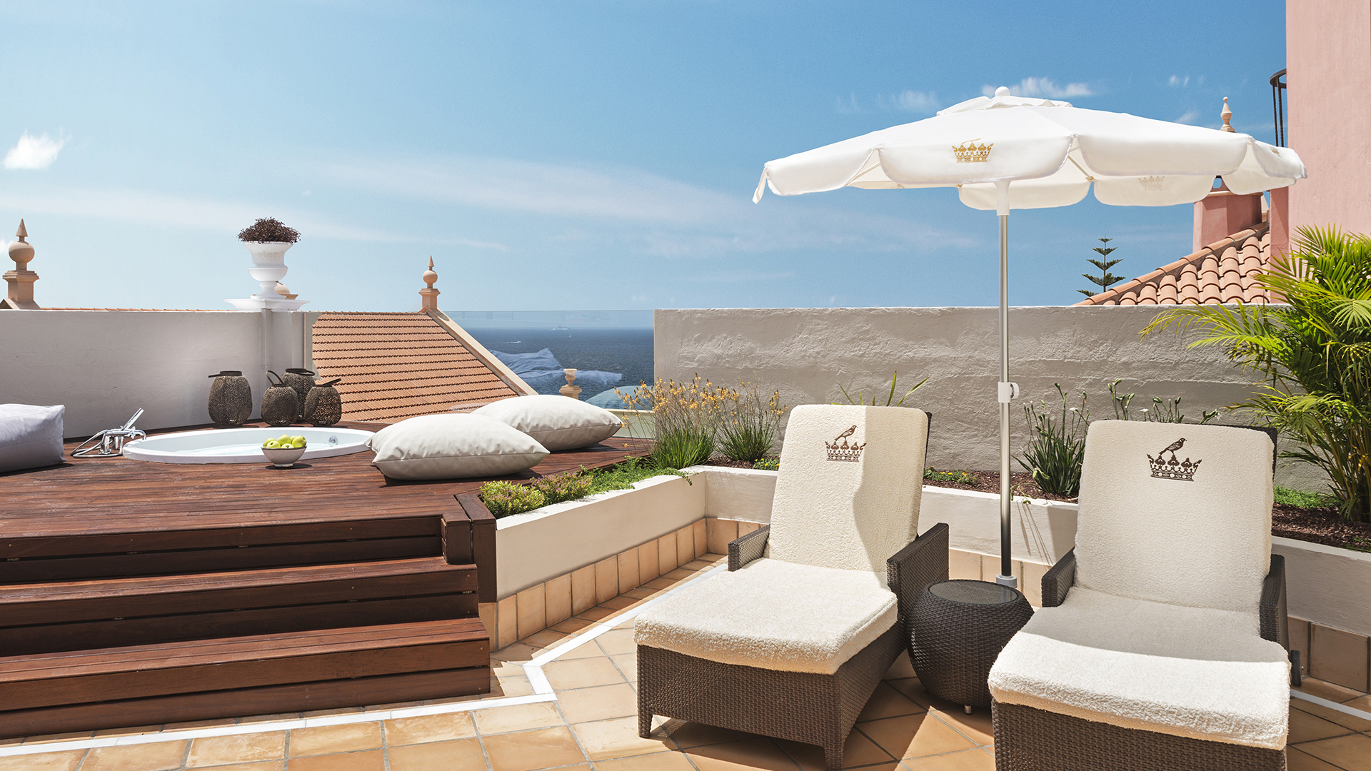 Europe, Spain, Tenerife, Bahia del Duque, Apartment terrace