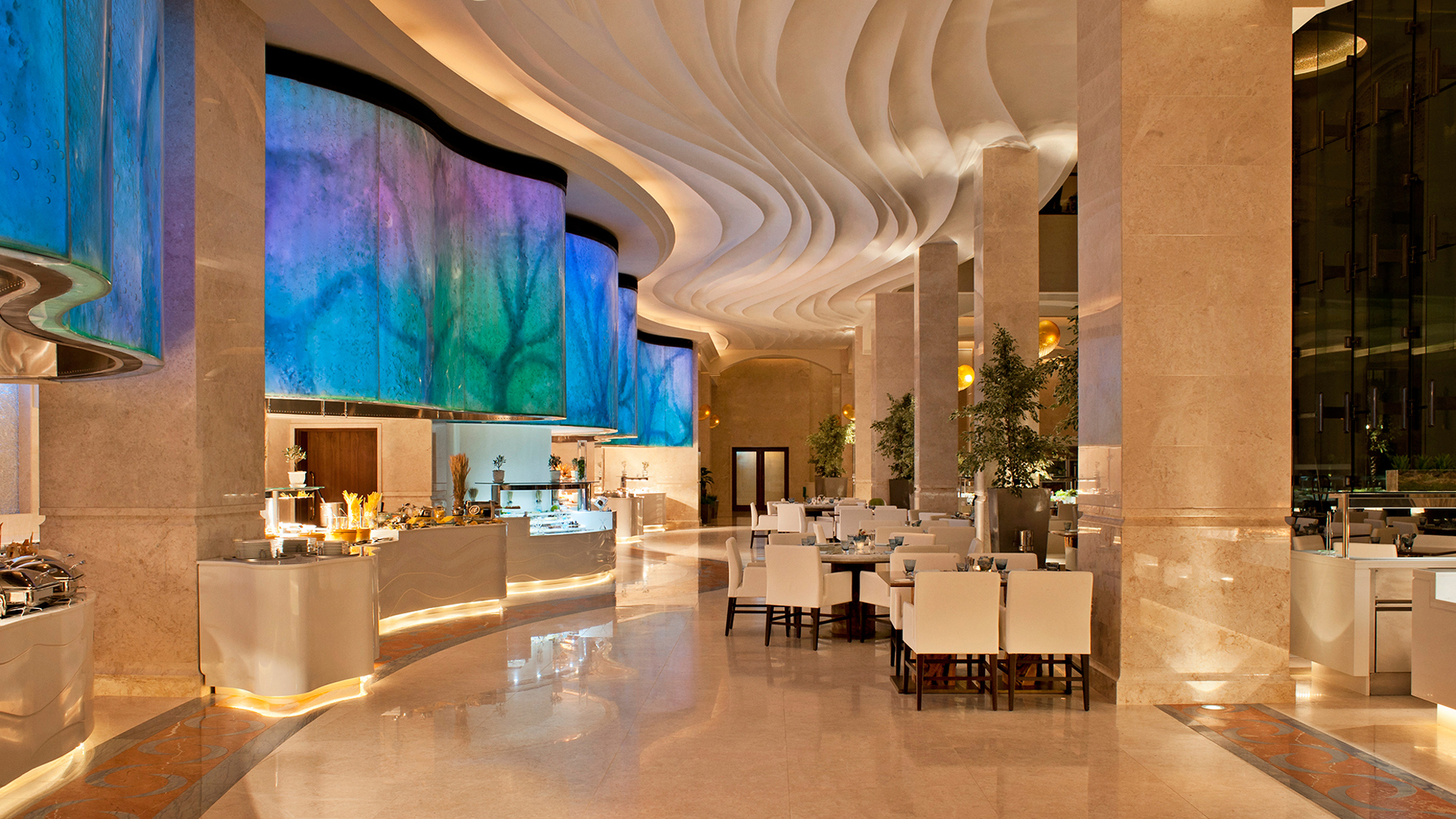 Indian Ocean, Arab Emirates, Abu Dhabi, The St. Regis Saadiyat Island Resort, Olea Restaurant 