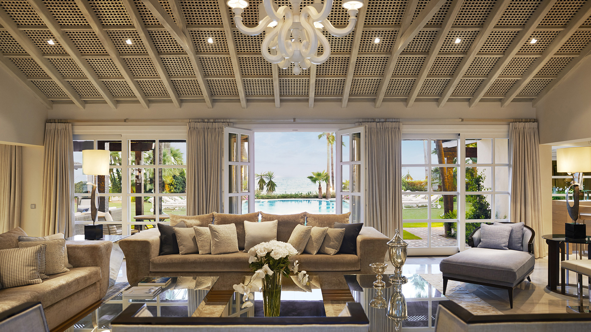 Europe, Spain, Marbella Club Hotel, Villa del Mar Living Room