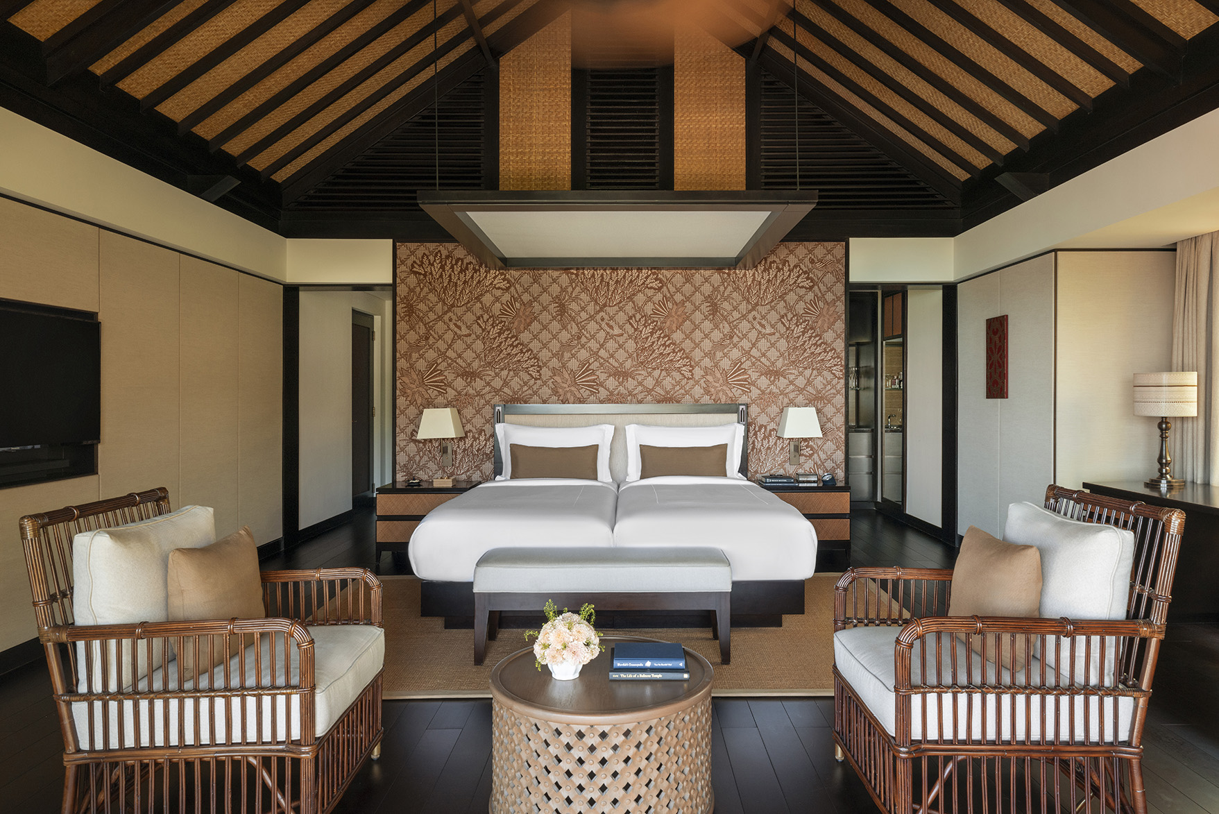 Asia, Indonesia, Bali, Raffles Bali, Ocean front two bedroom pool villa, twin bedroom