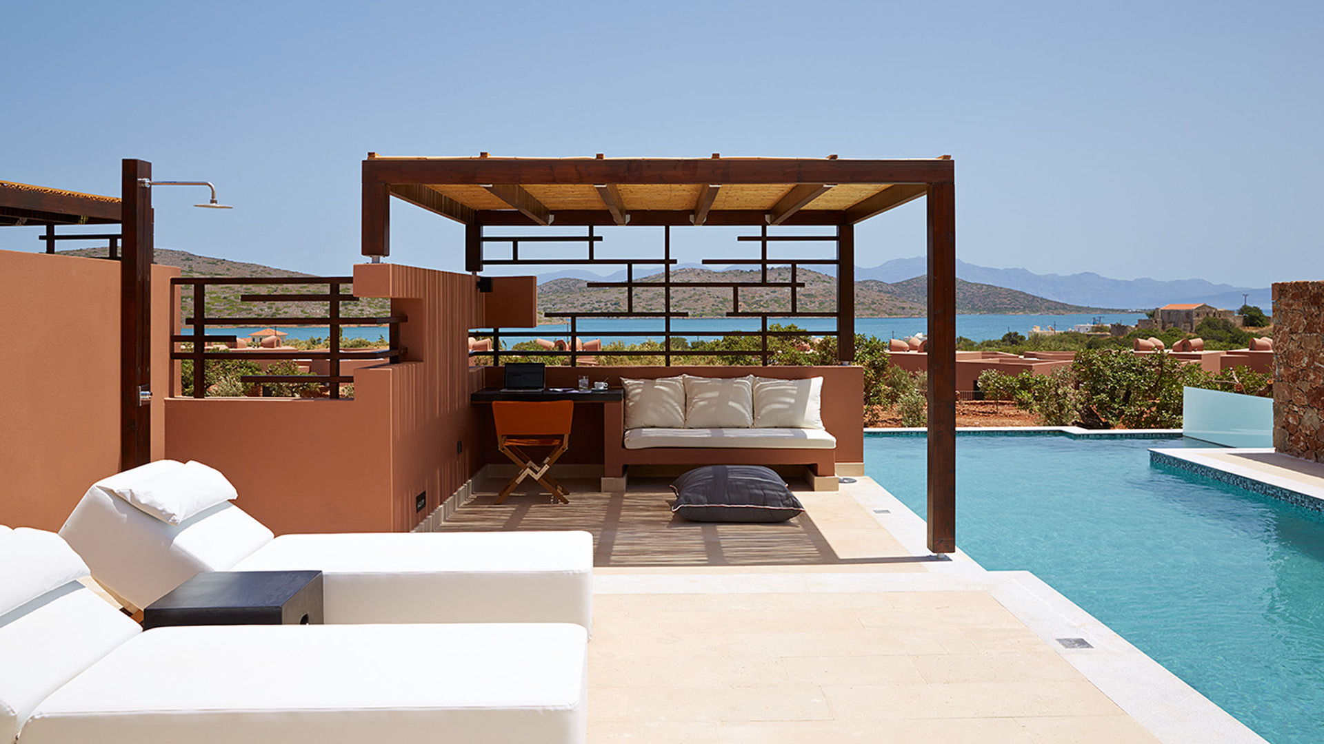 Europe, Greece, Crete, Domes of Elounda, Autograph Collection, Outdoor Lounge