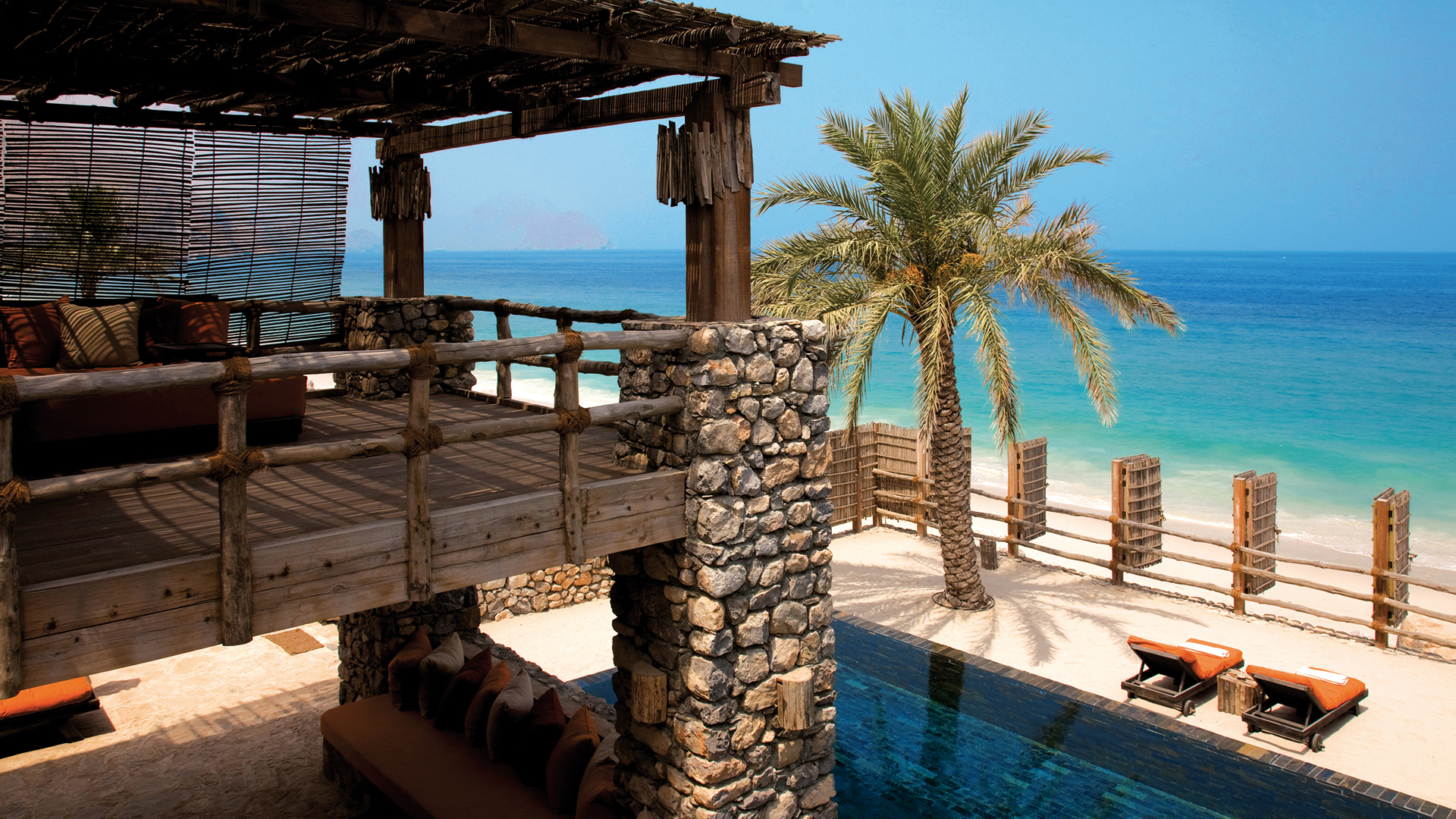 Indian Ocean, Oman, Six Senses Zighy Bay, Private retreat bedroom balcony