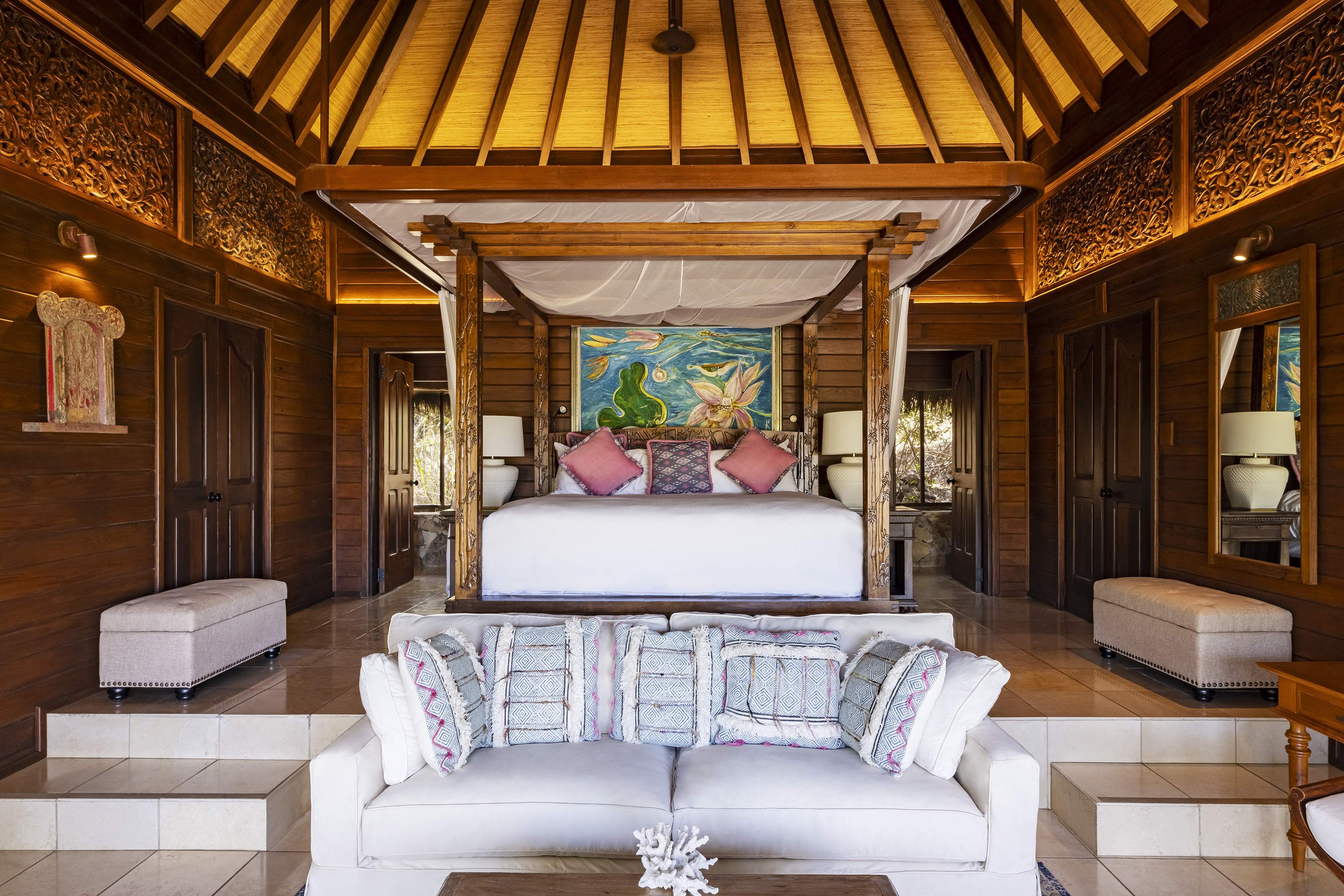 Caribbean, British Virgin Islands,  Necker Island, Bali Lo Bedroom