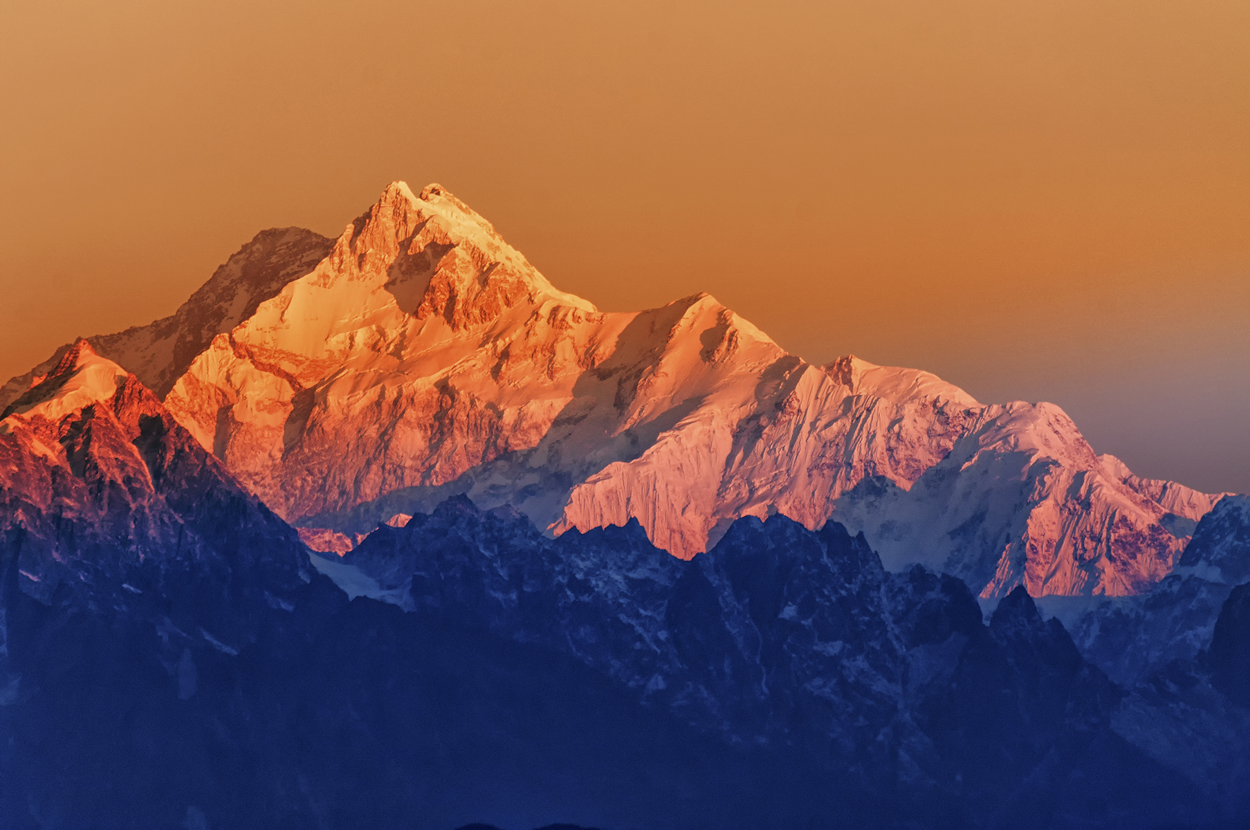 Himalayan mountains at sunrise 