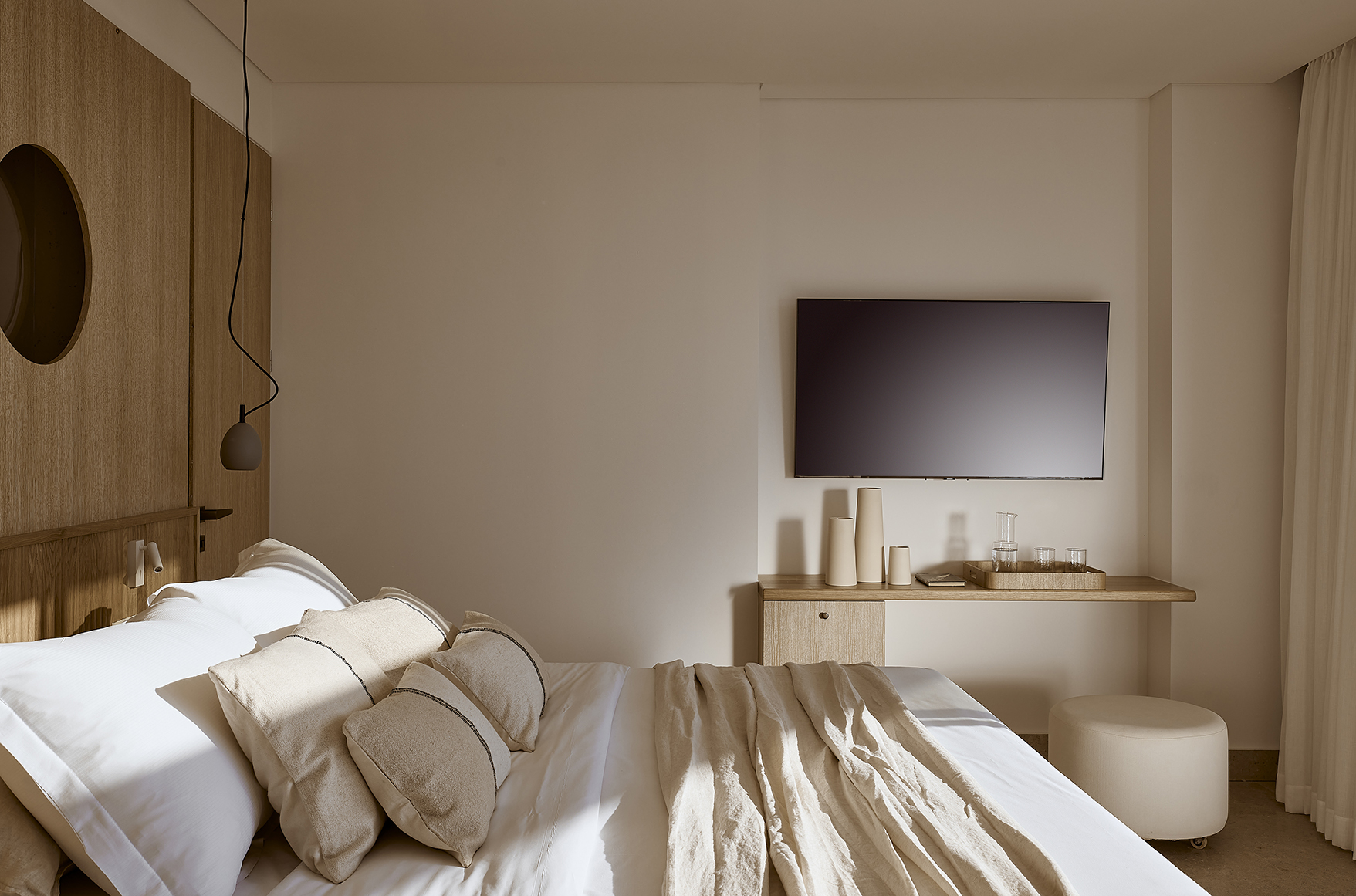 Europe, Greece, Crete, St. Nicolas Bay Resort Hotel & Villas, Olives & Sea Suite Bedroom