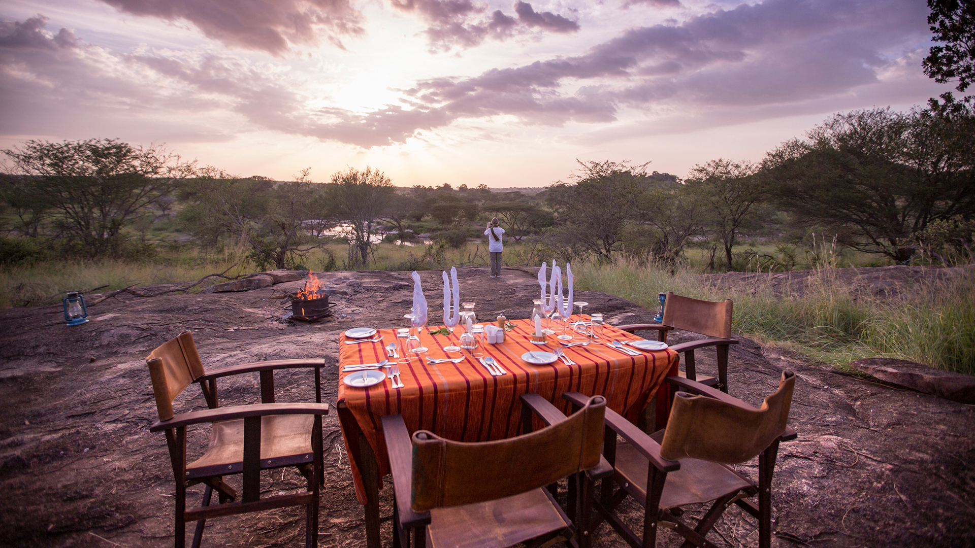  Africa, Tanzania, Serengeti Migration Camp, Bush Breakfast