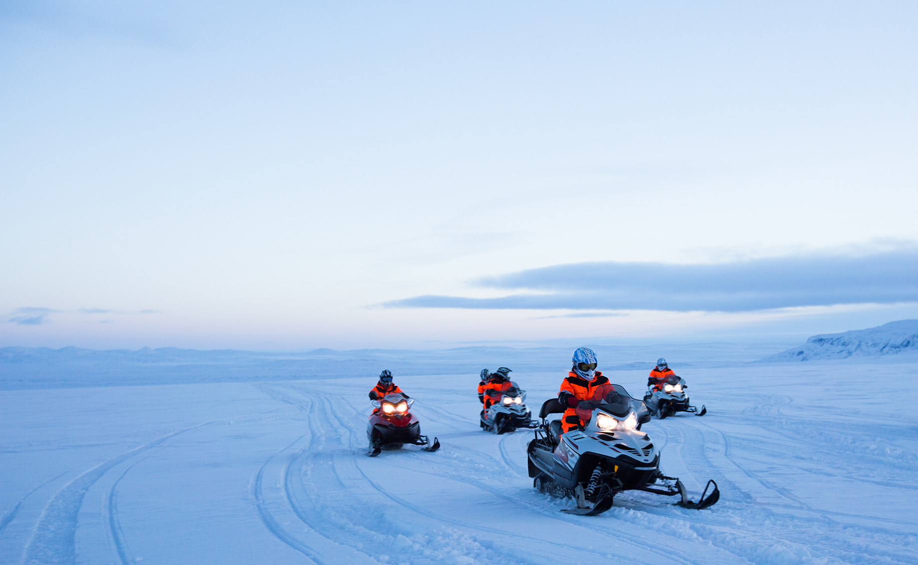 Europe, Iceland, Snowmobiling 