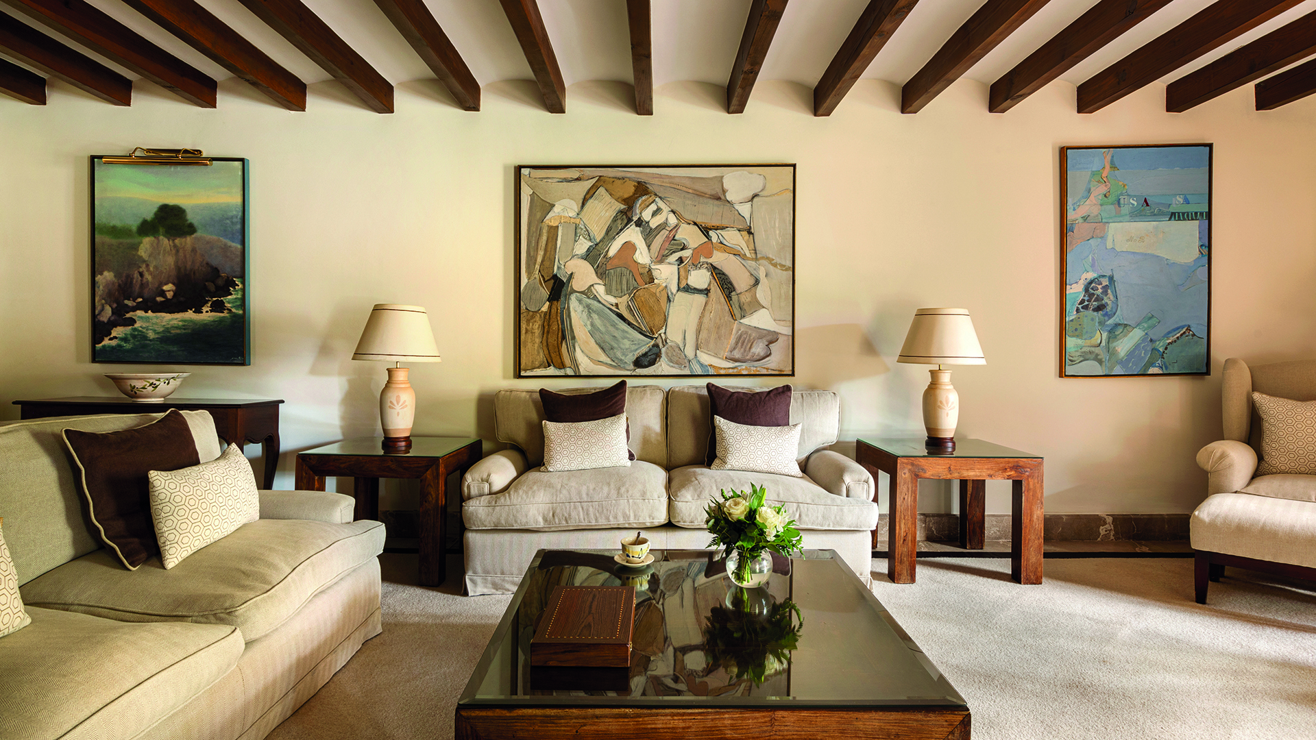 Europe, Spain, Mallorca, La Residencia A Belmond Hotel Mallorca, Suite Lounge