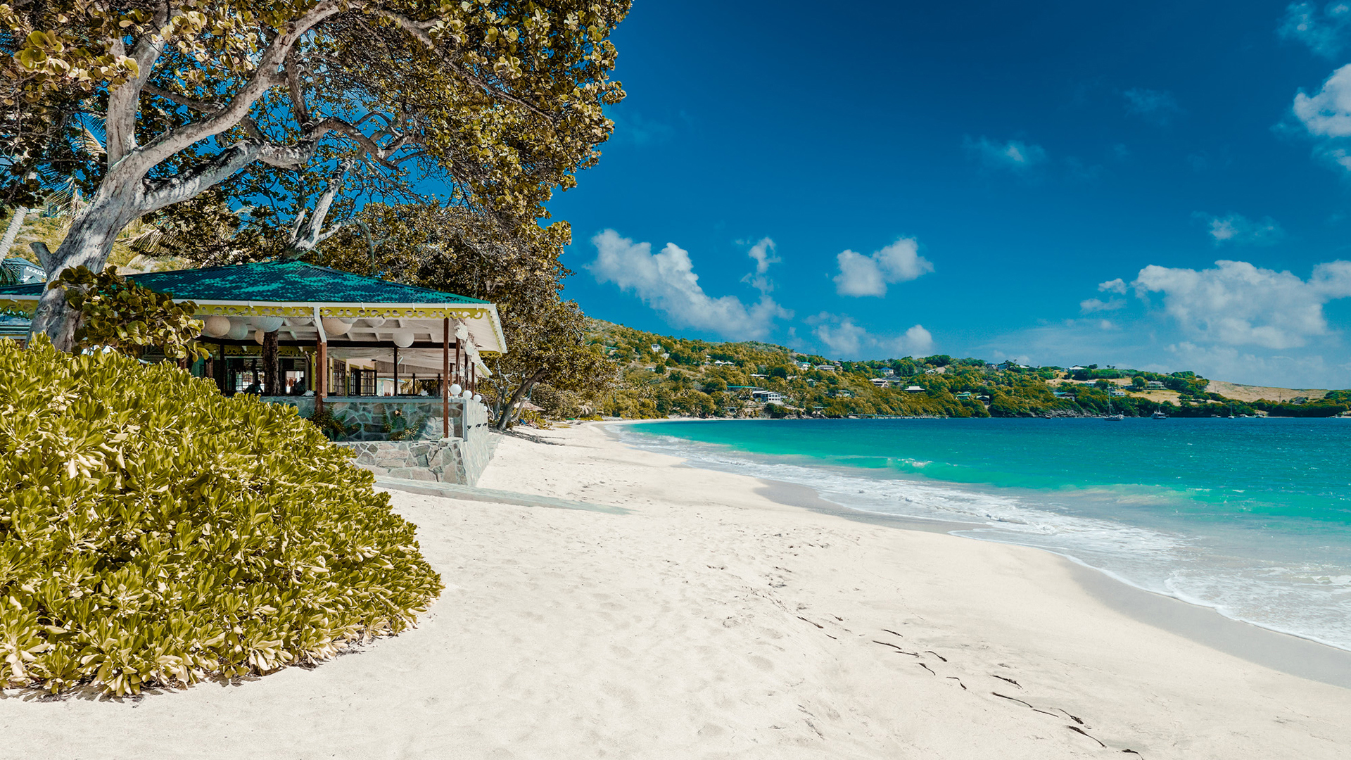 Caribbean, Bermuda & Mexico, The Grenadines, Bequia Beach Hotel, Beach and restaurant
