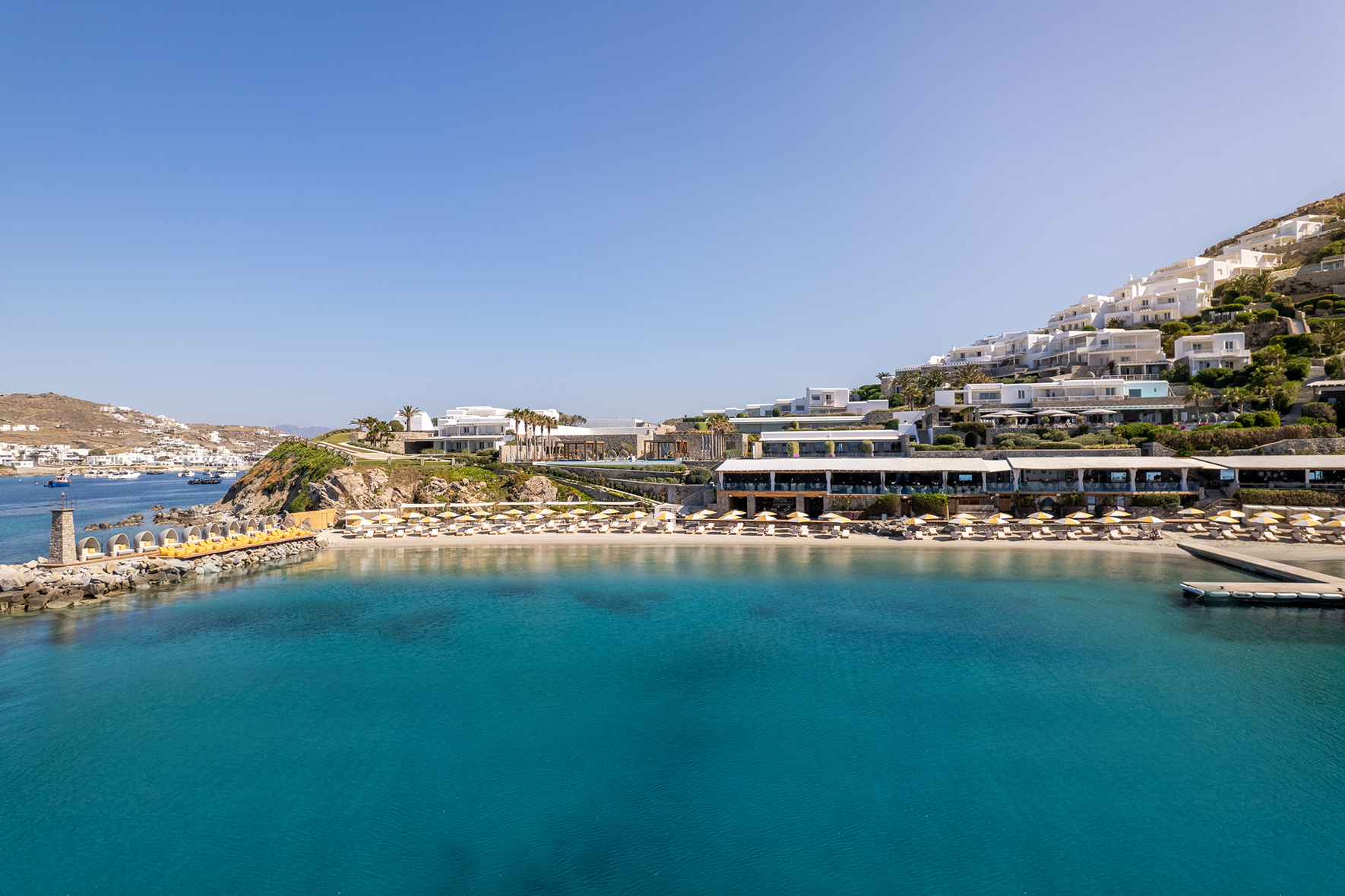 Europe, Greece, Santa Marina, A Luxury Collection Resort, Mykonos, view of Santa Marina from sea 