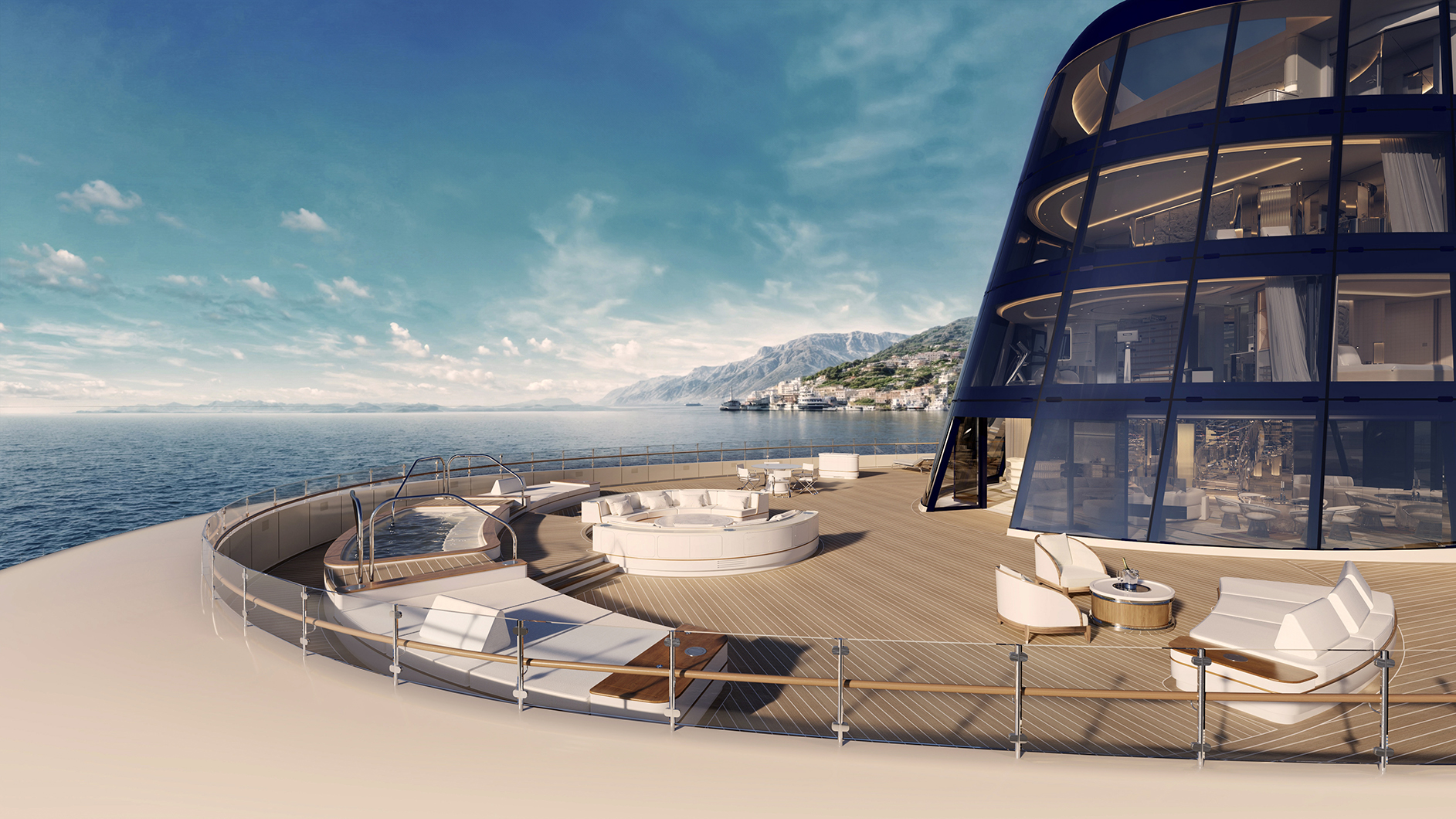 The Funnel Suite terrace onboard Four Seasons I yacht