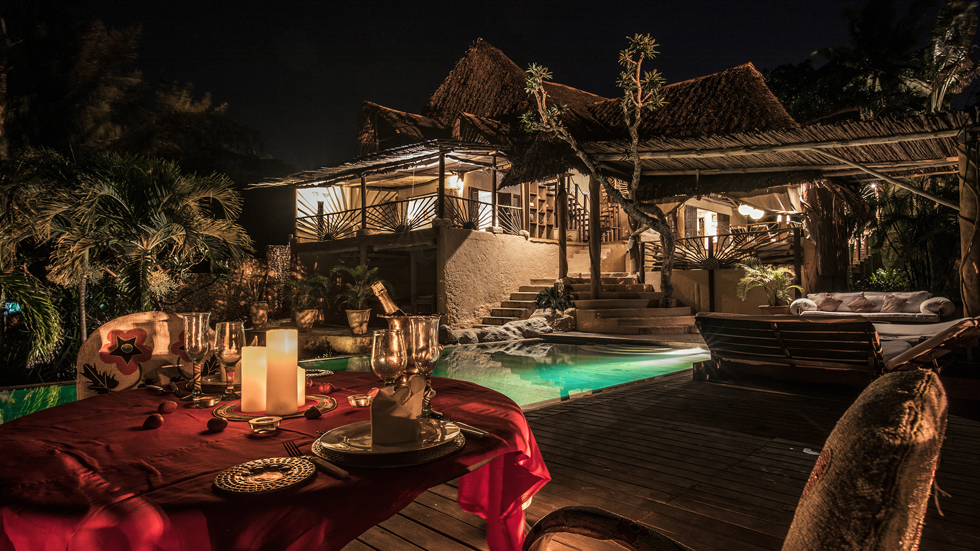  Africa, Kenya, Alfajiri, Cliff Villa, Pool Dining